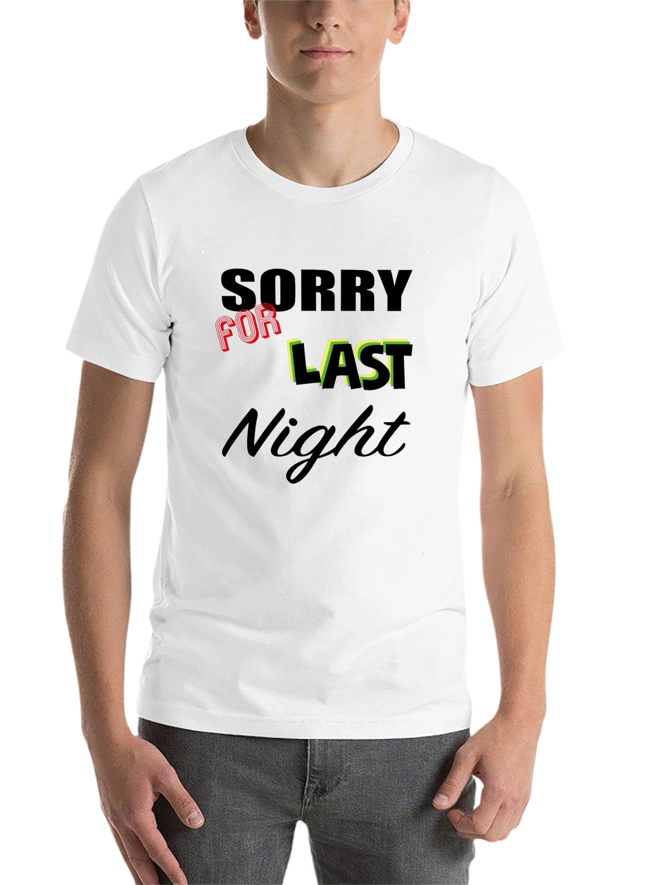 Black Sorry For Last Night Graphic Tee view 14