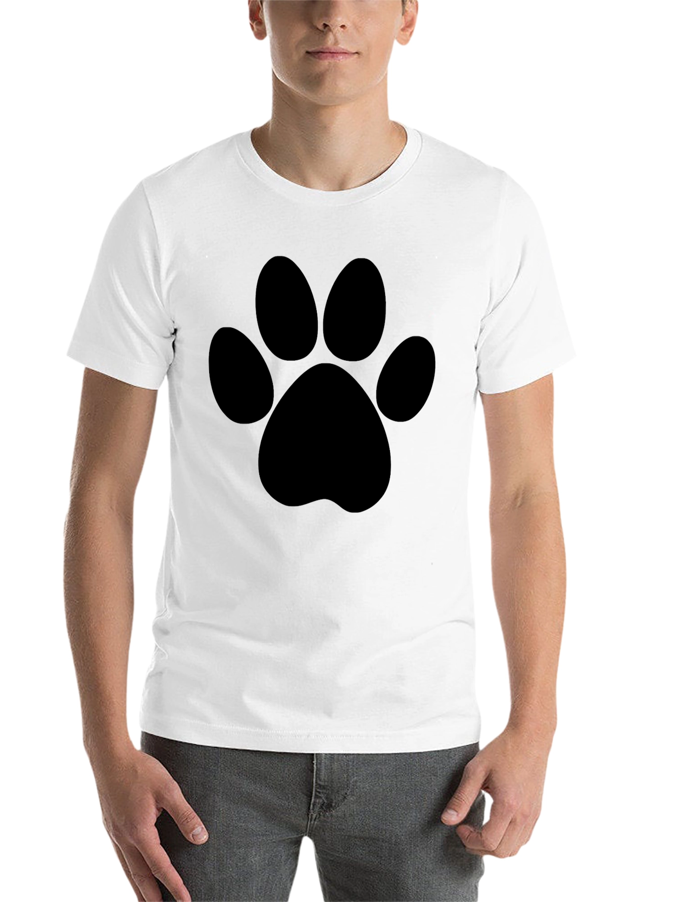Black Paw Print T-Shirt - Casual Comfort, Animal Lover's Style view 14