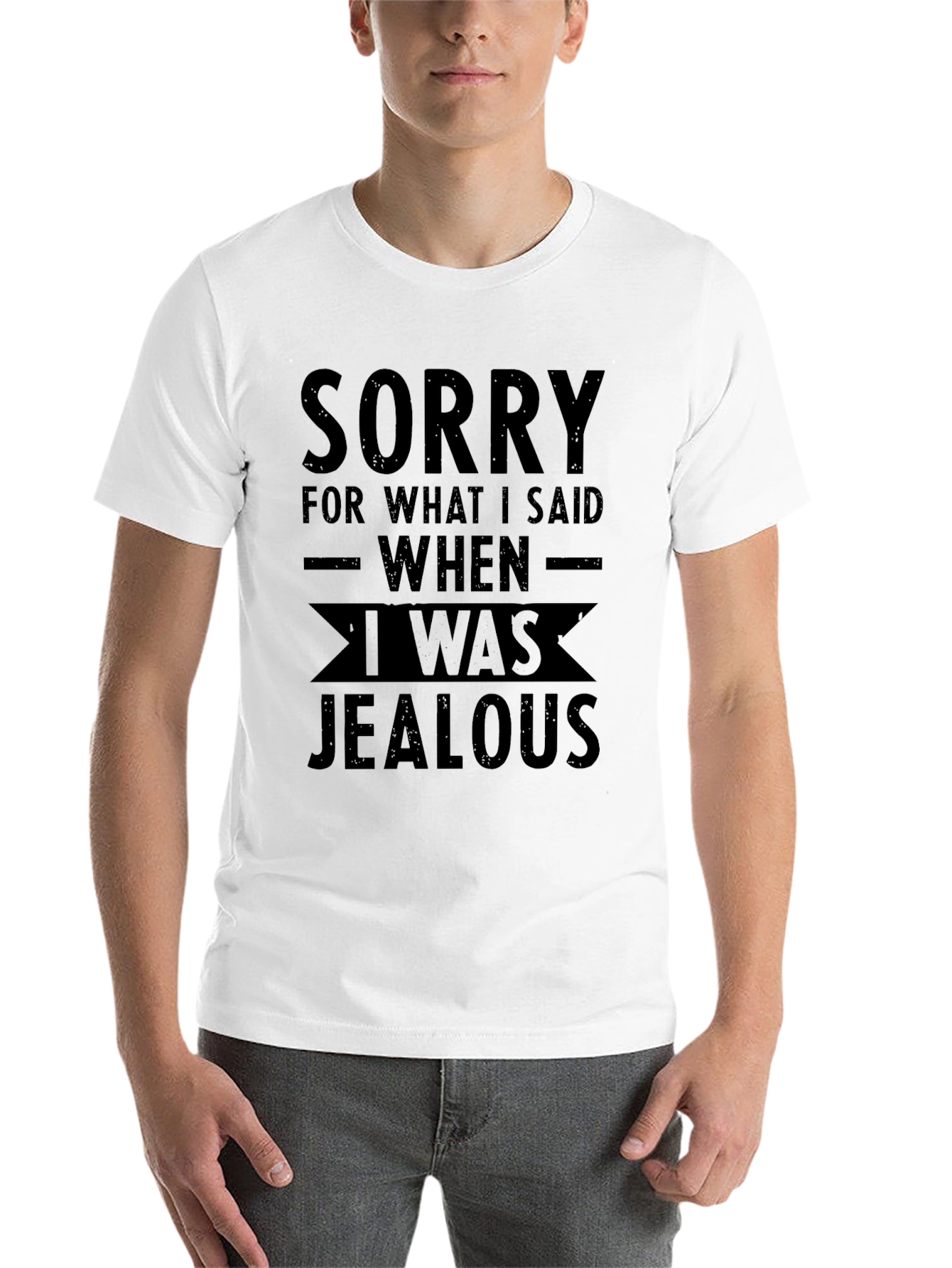 Sorry Jealousy Graphic Tee - Unisex Black T-Shirt - 14