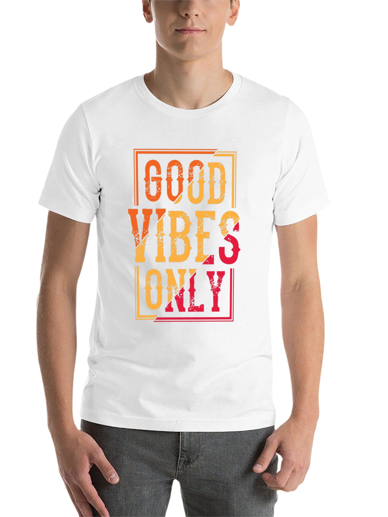 Black Good Vibes Only Graphic Tee - Black Casual T-Shirt view 14