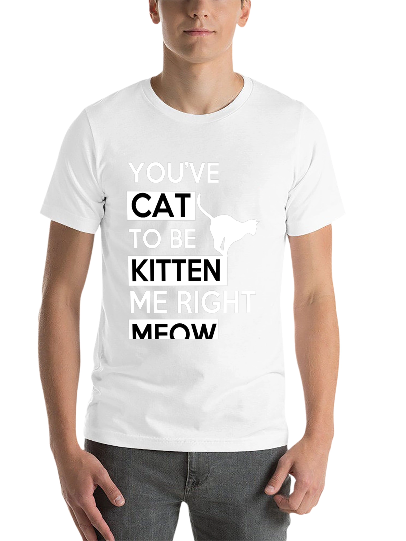Black Funny Cat T-Shirt - You've Cat To Be Kitten Me Right Meow view 14