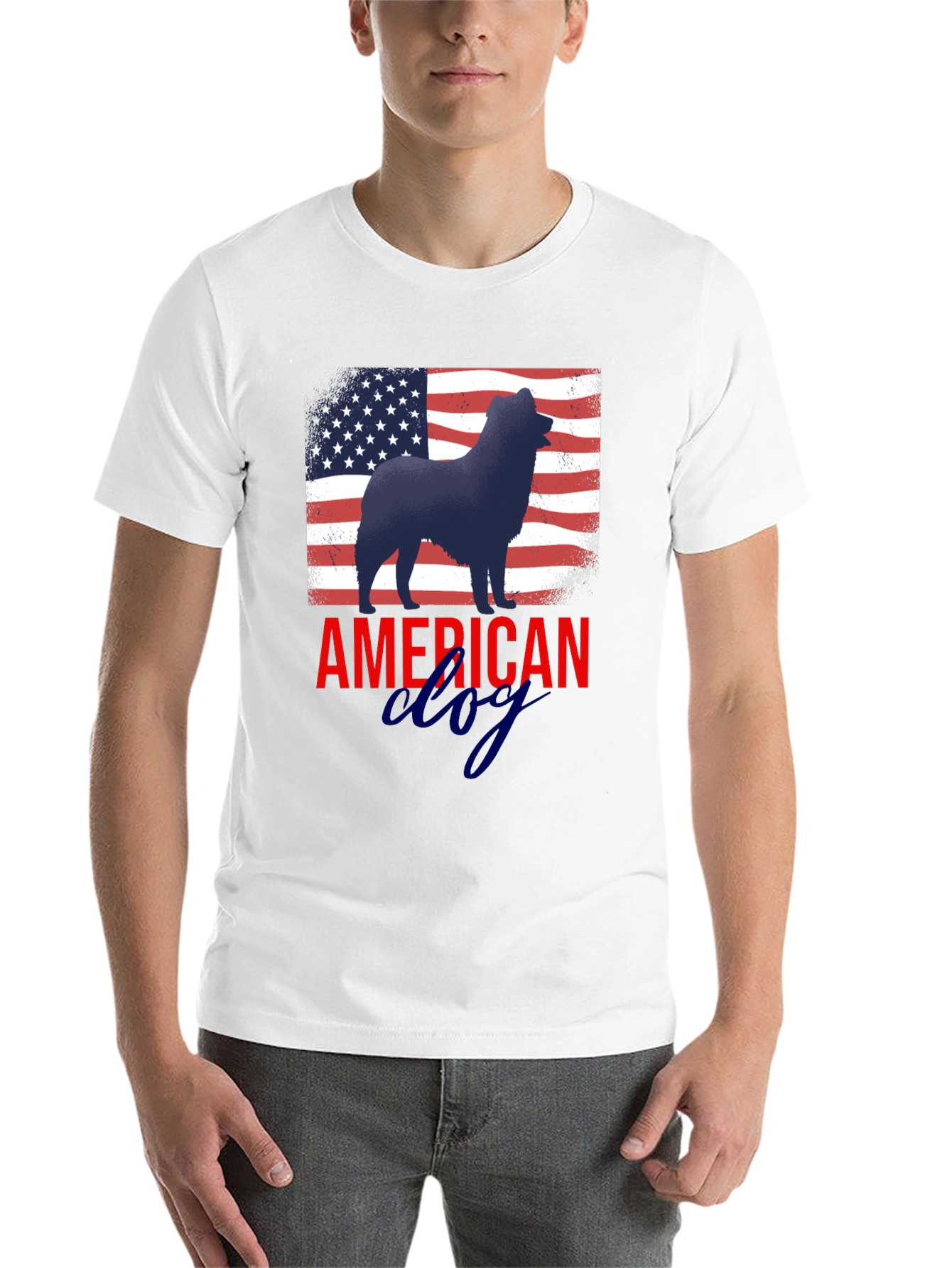 Black American Dog Patriotic T-Shirt view 14