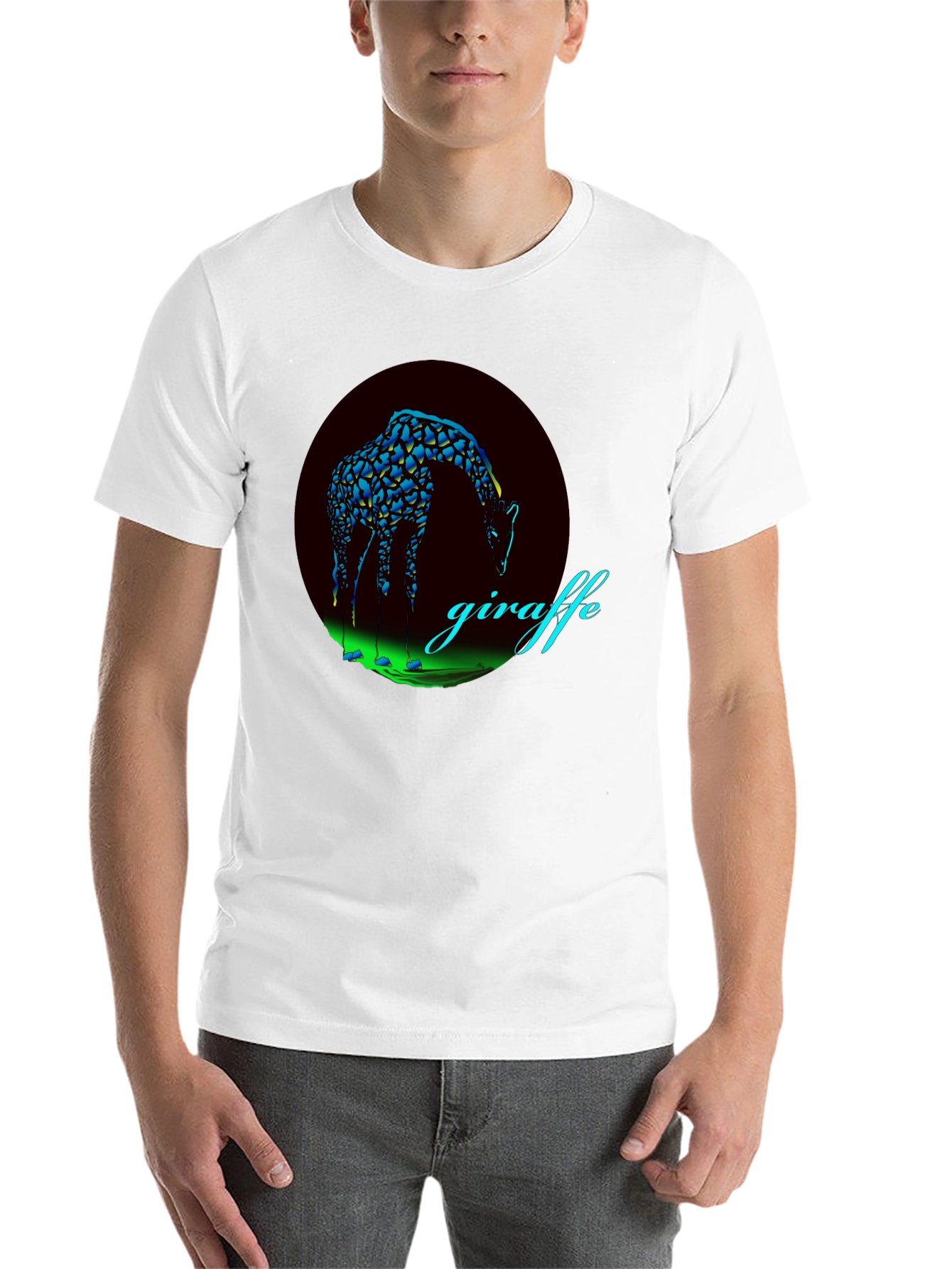 Black Giraffe Graphic Print Black T-Shirt view 14