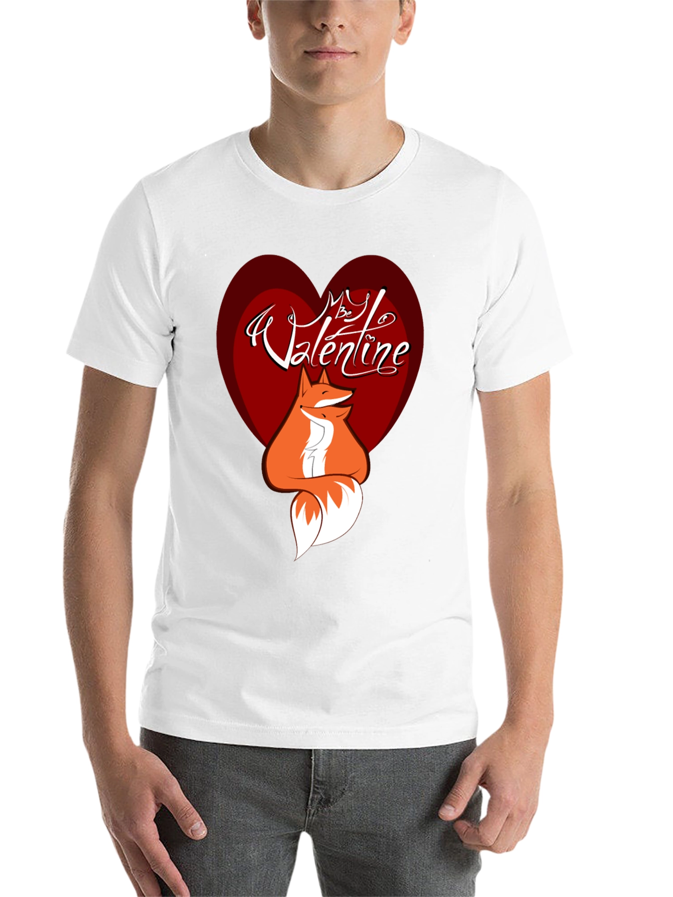 Black Valentine Fox Graphic Tee - Men's Black T-Shirt view 14