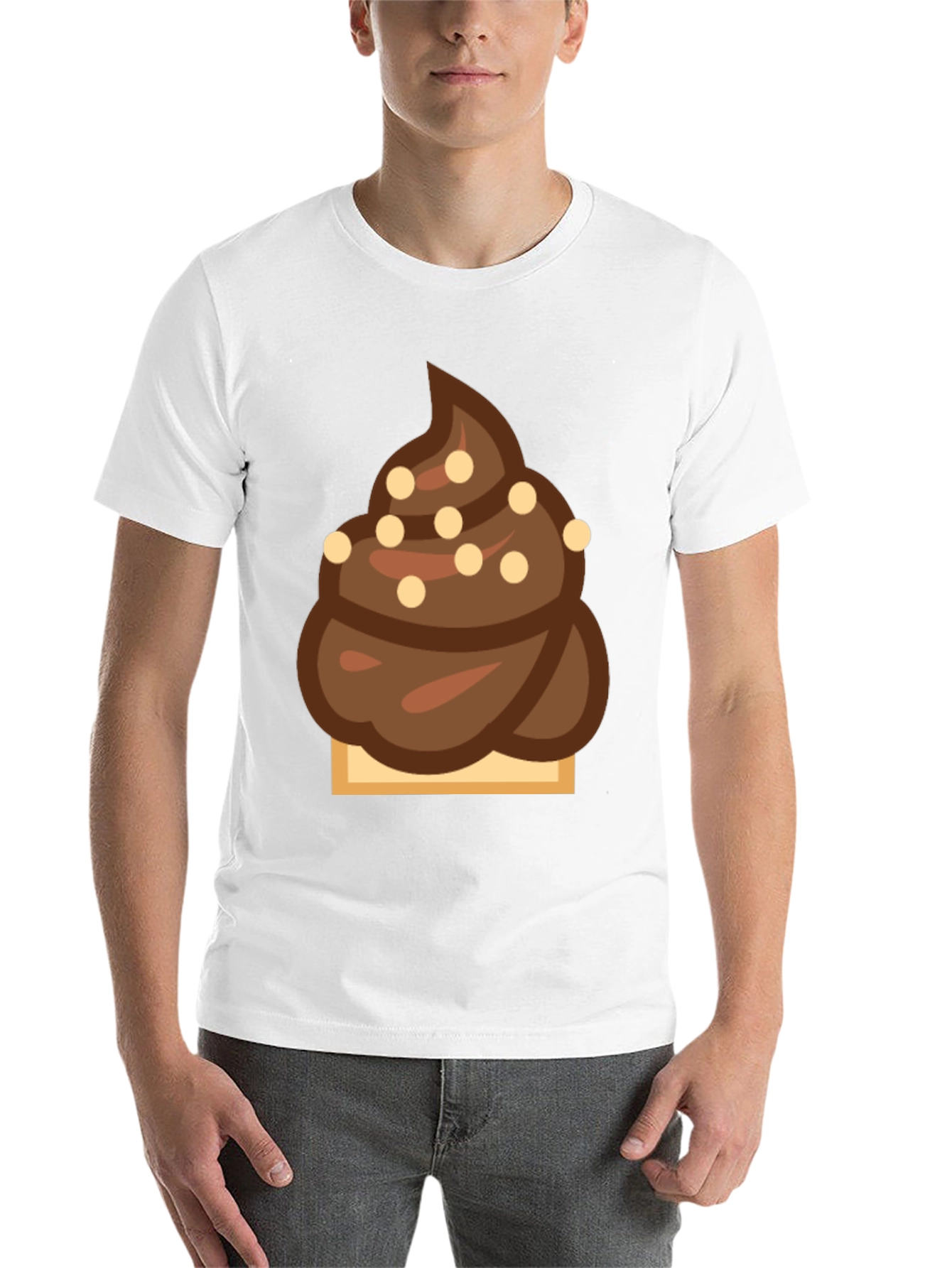 Black Novelty Chocolate Swirl Emoji T-Shirt view 14