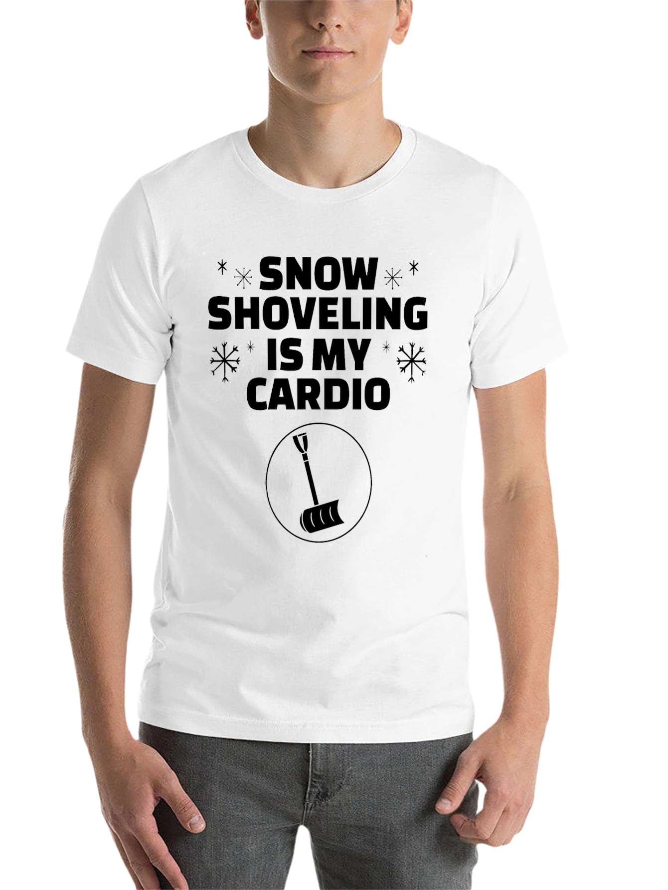 Black Snow Shoveling is My Cardio Graphic Tee view 14