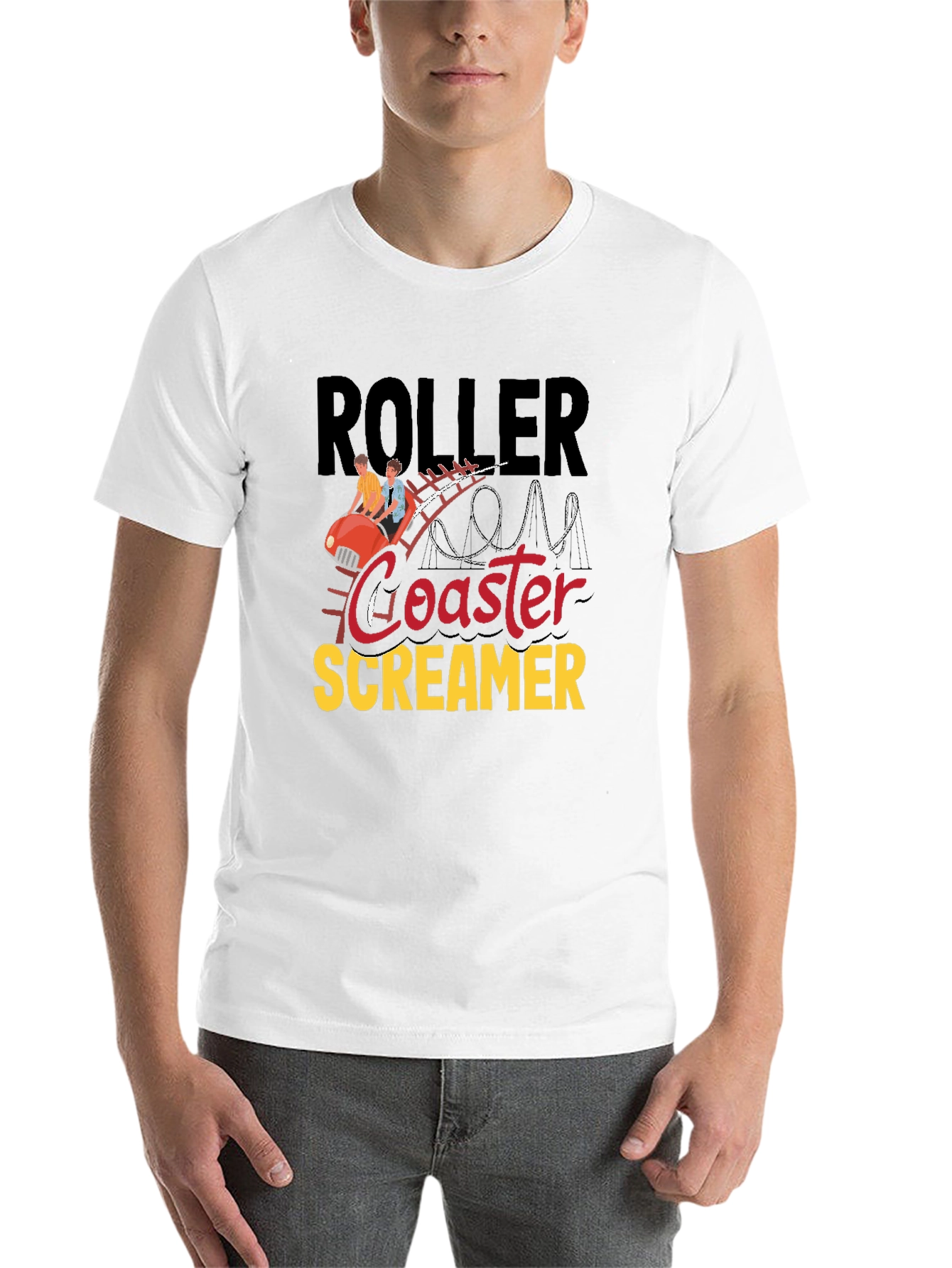 Black Roller Coaster Screamer Graphic Tee - Black view 14