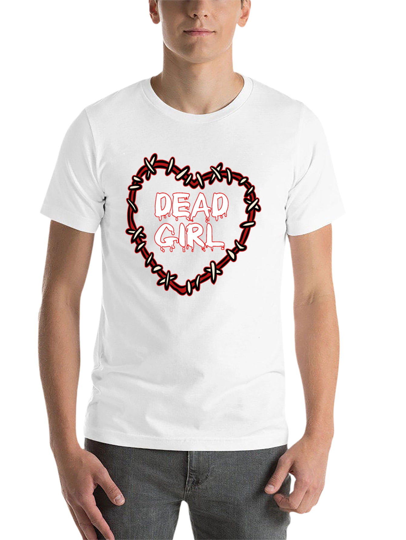 Black Dead Girl Heart Graphic Tee view 14