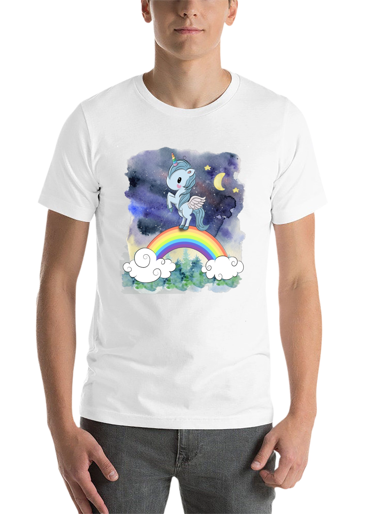Black Unicorn Rainbow Graphic Tee view 14