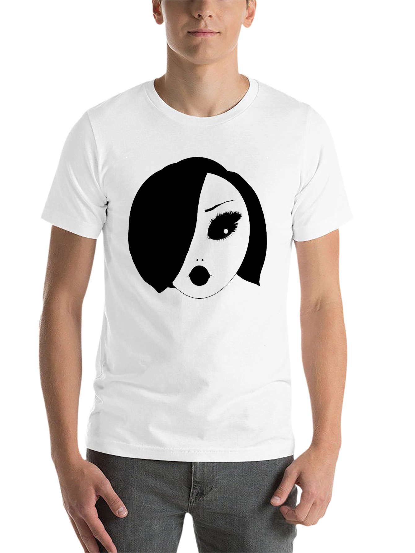 Black Gothic Graphic Tee - Dark Anime Doll Design view 14