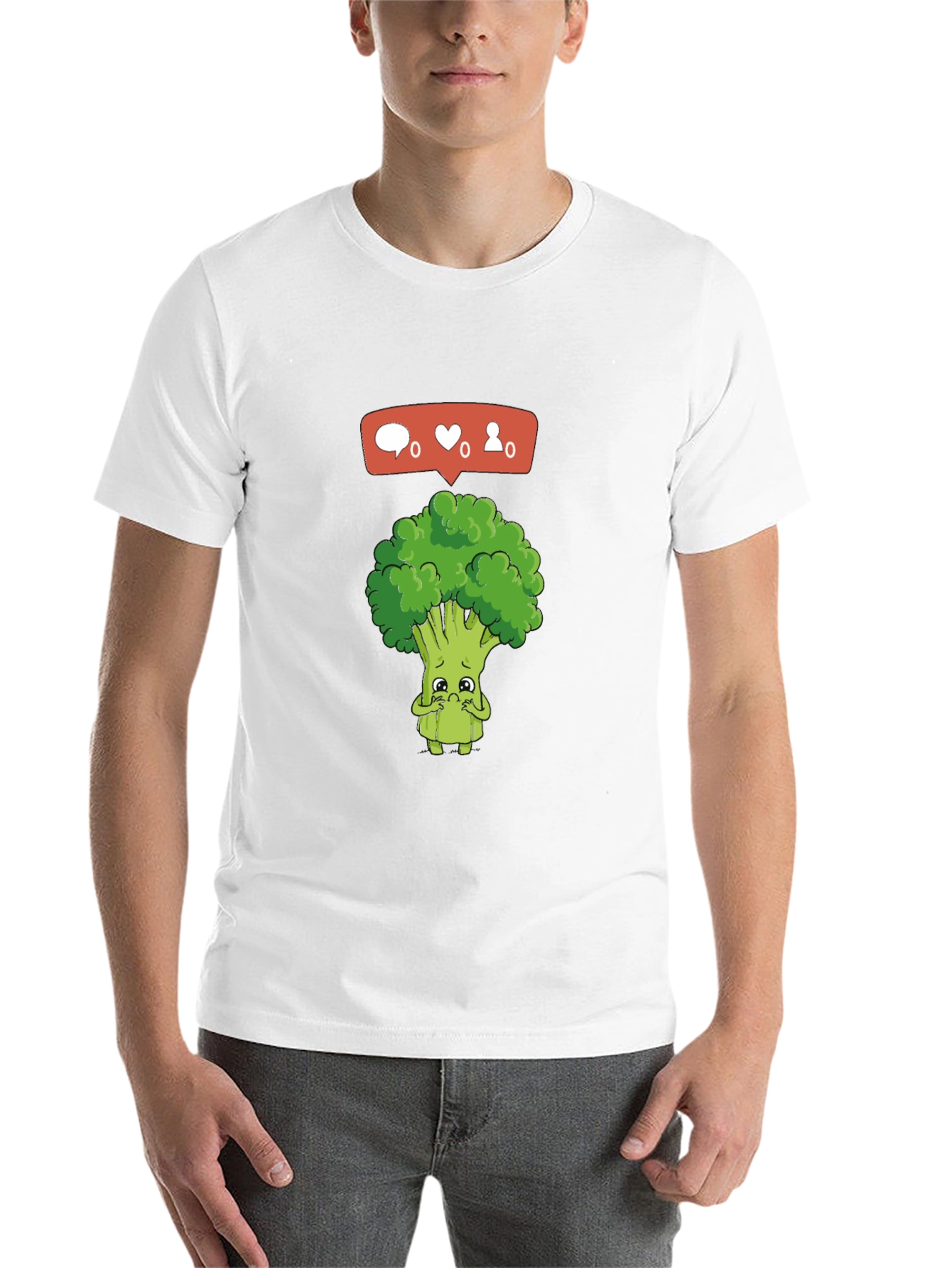 Black Sad Broccoli Graphic T-Shirt - Black view 14