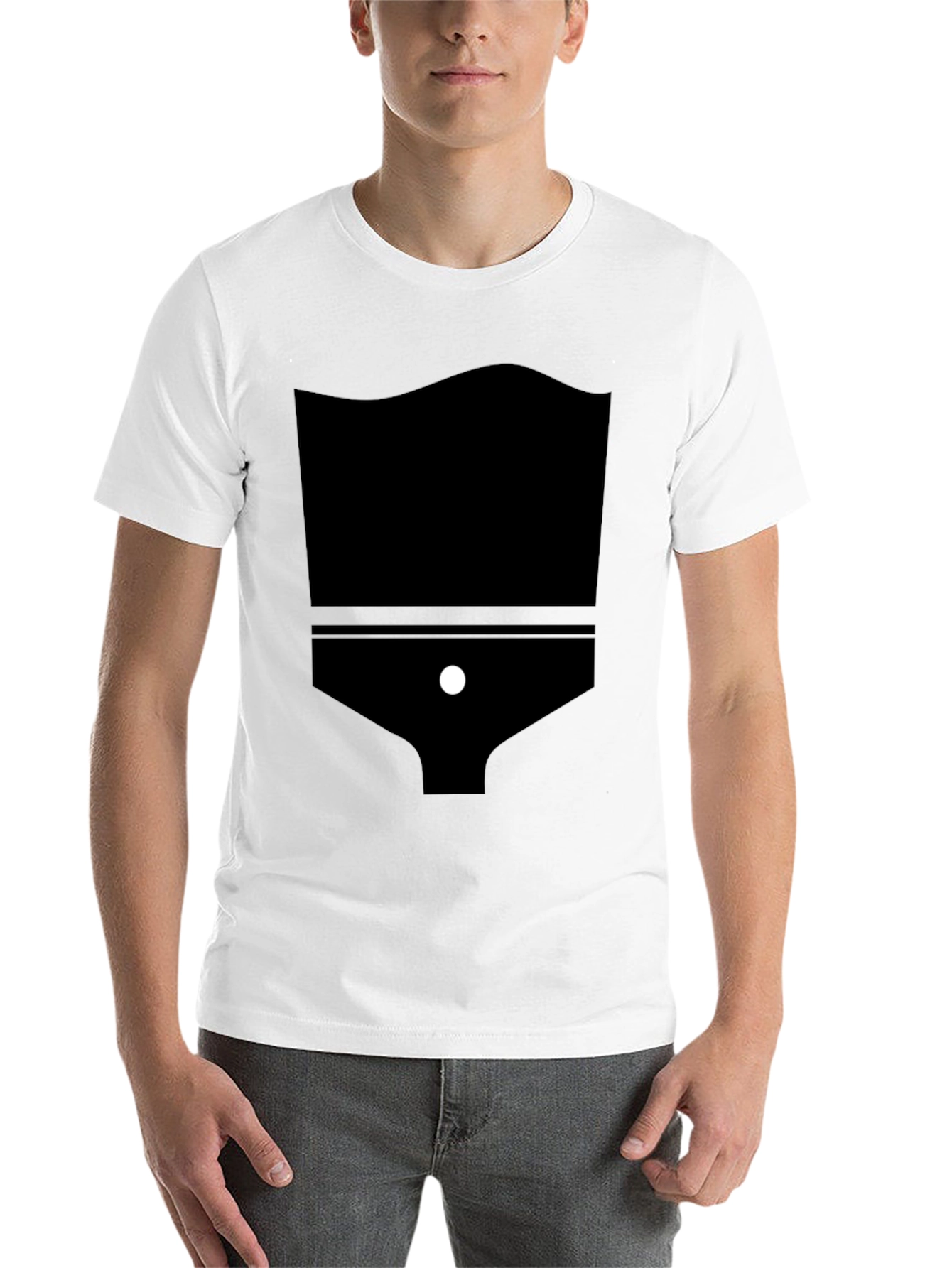 Black Men's Black Graphic Tee - Underwear Silhouette view 14