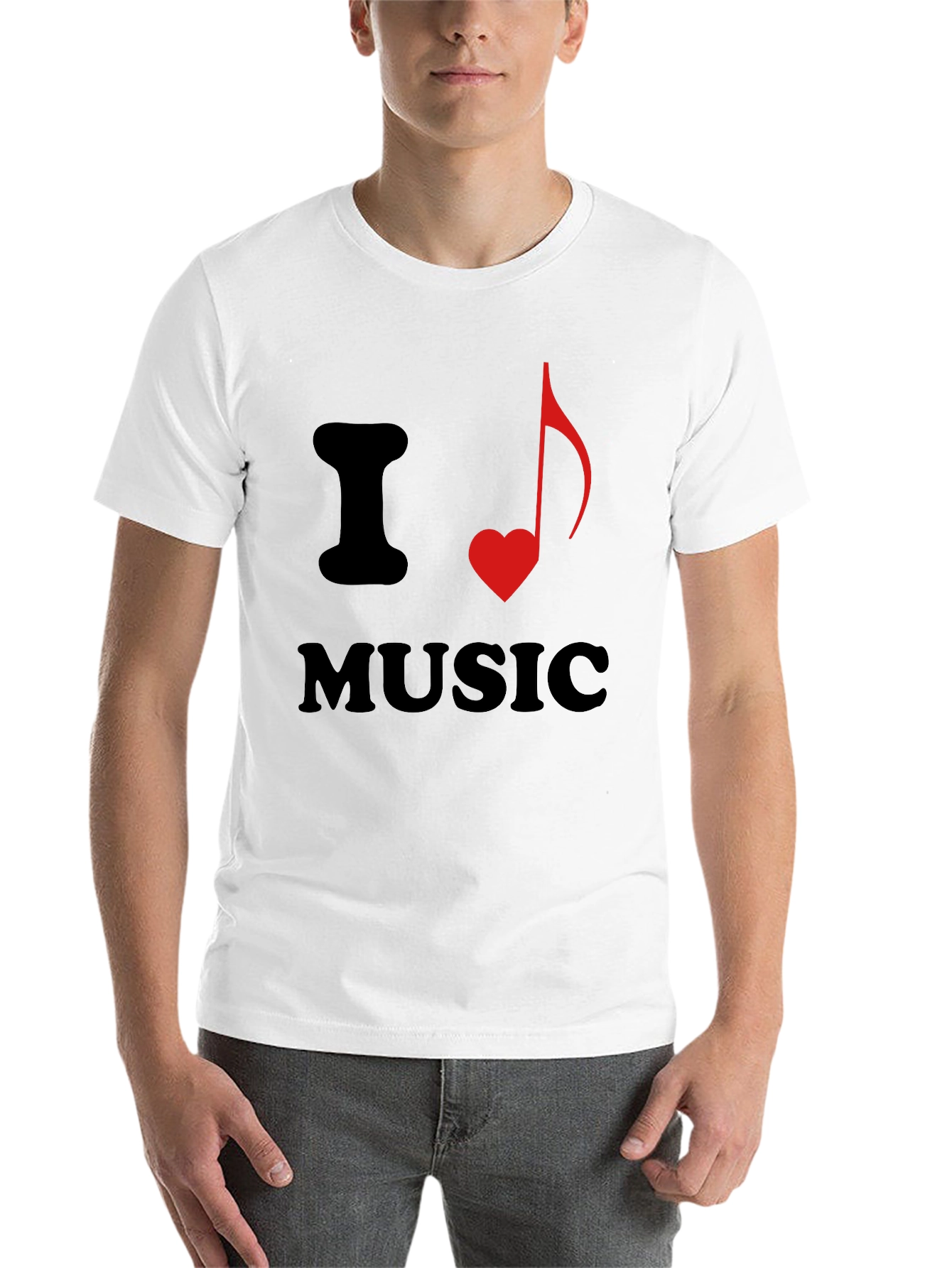 Black I Heart Music Graphic Tee - Stylish Black T-Shirt view 14