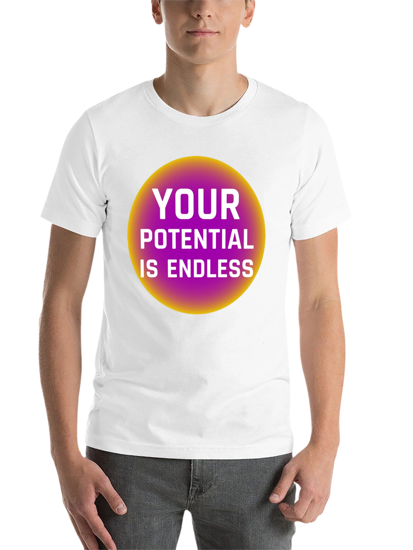 Black Endless Potential Graphic Tee - Black Cotton T-Shirt view 14
