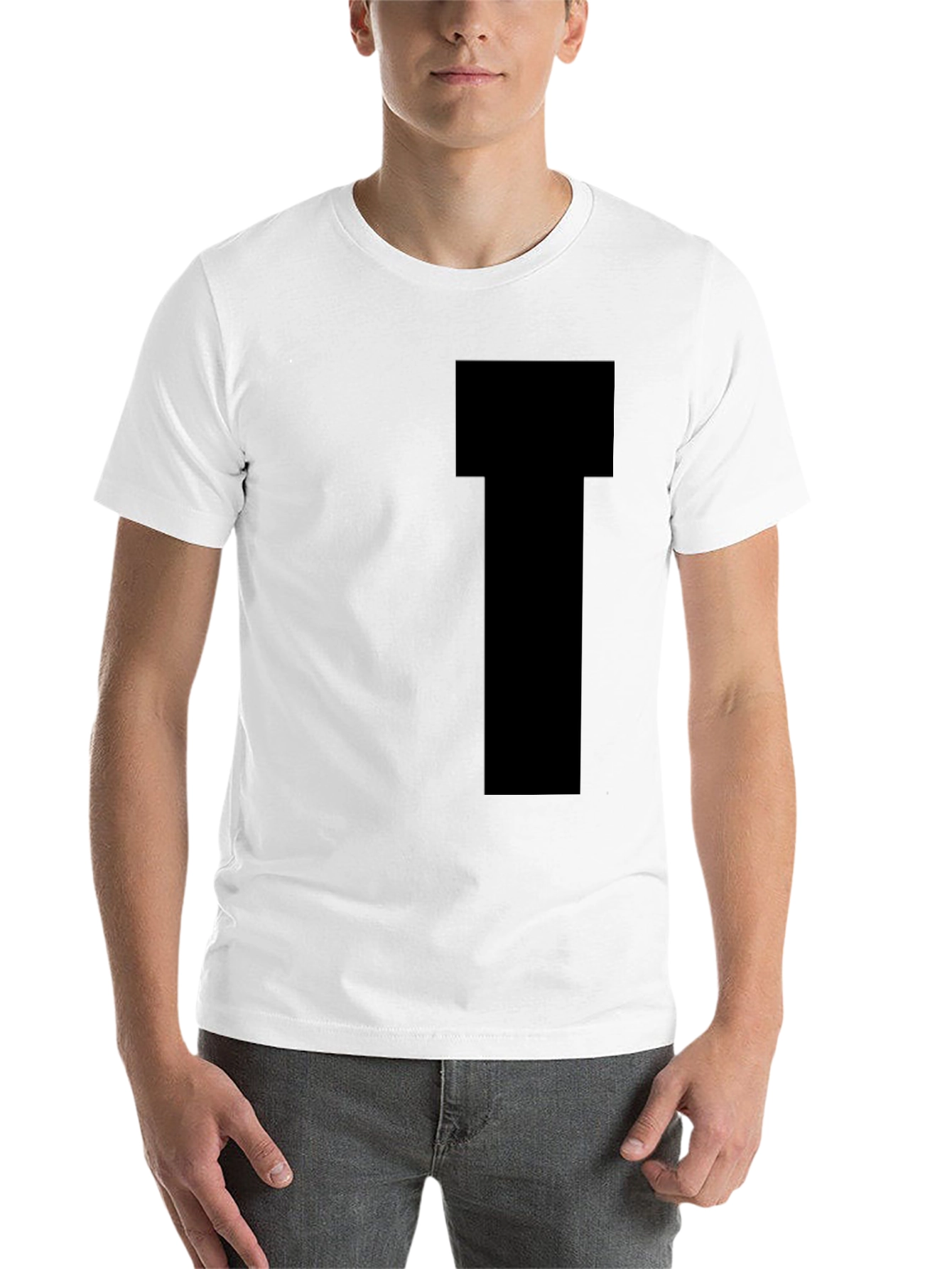 Black Men's Black Short Sleeve T-Shirt view 14