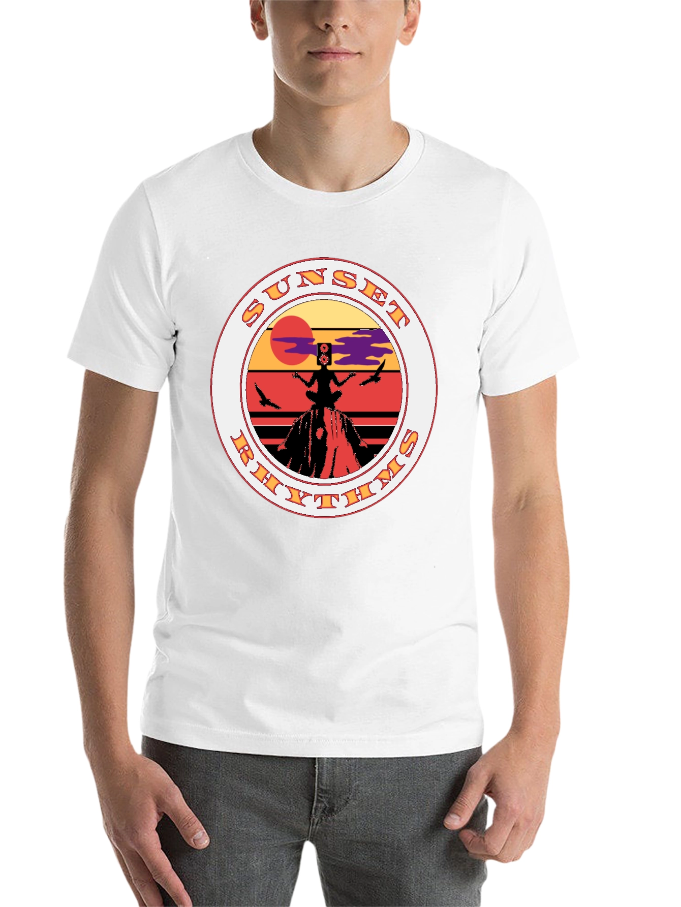 Black Sunset Rhythms Graphic Tee view 14