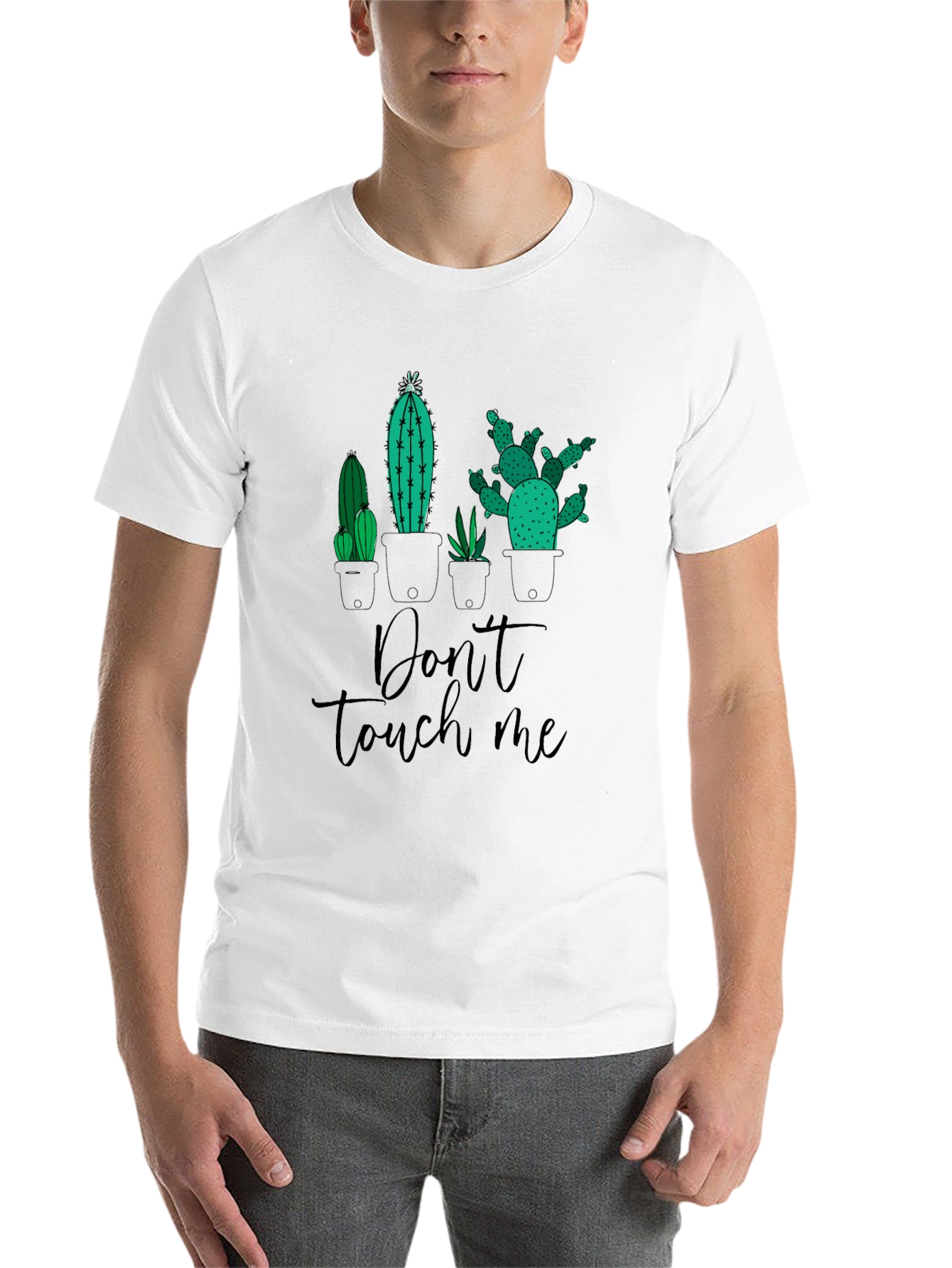 Don't Touch Me Cactus T-Shirt - Graphic Novelty Tee - 14