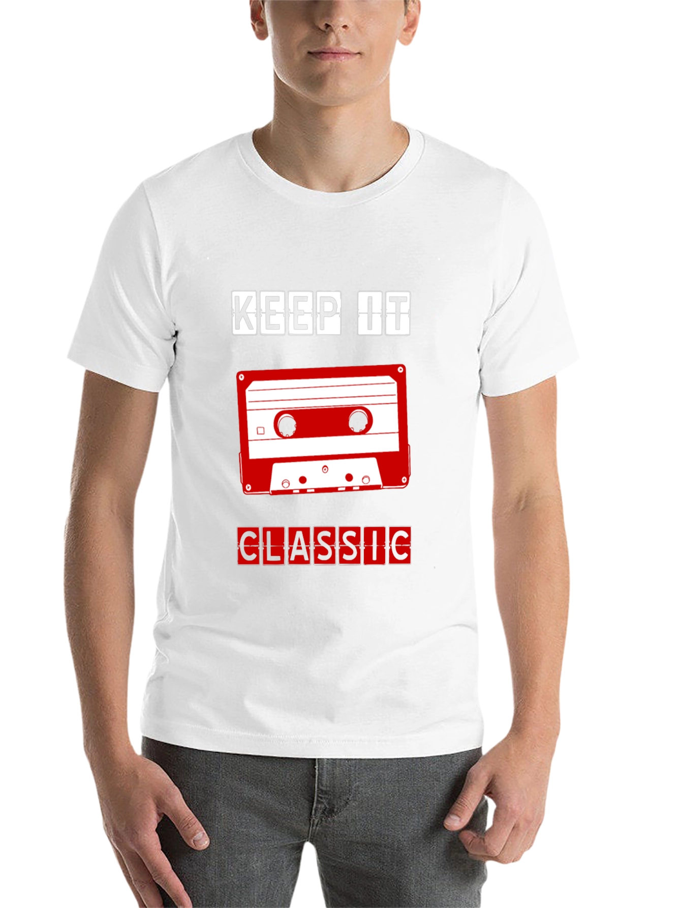 Black Keep It Classic Retro Cassette Tape T-Shirt view 14
