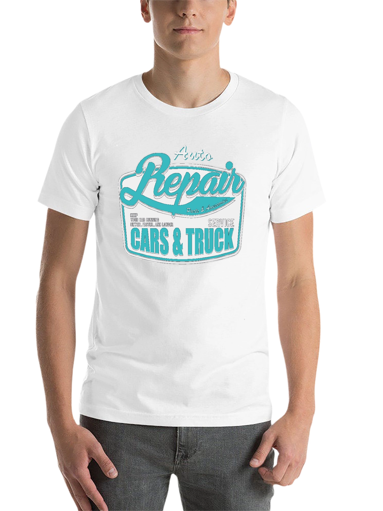 Black Auto Repair Cars & Truck Graphic T-Shirt view 14
