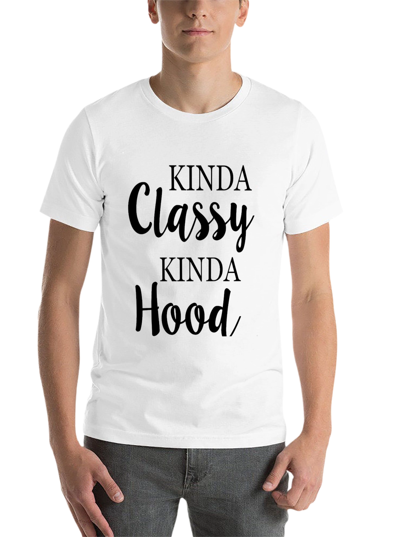 Black Kinda Classy Kinda Hood Black Graphic T-Shirt view 14
