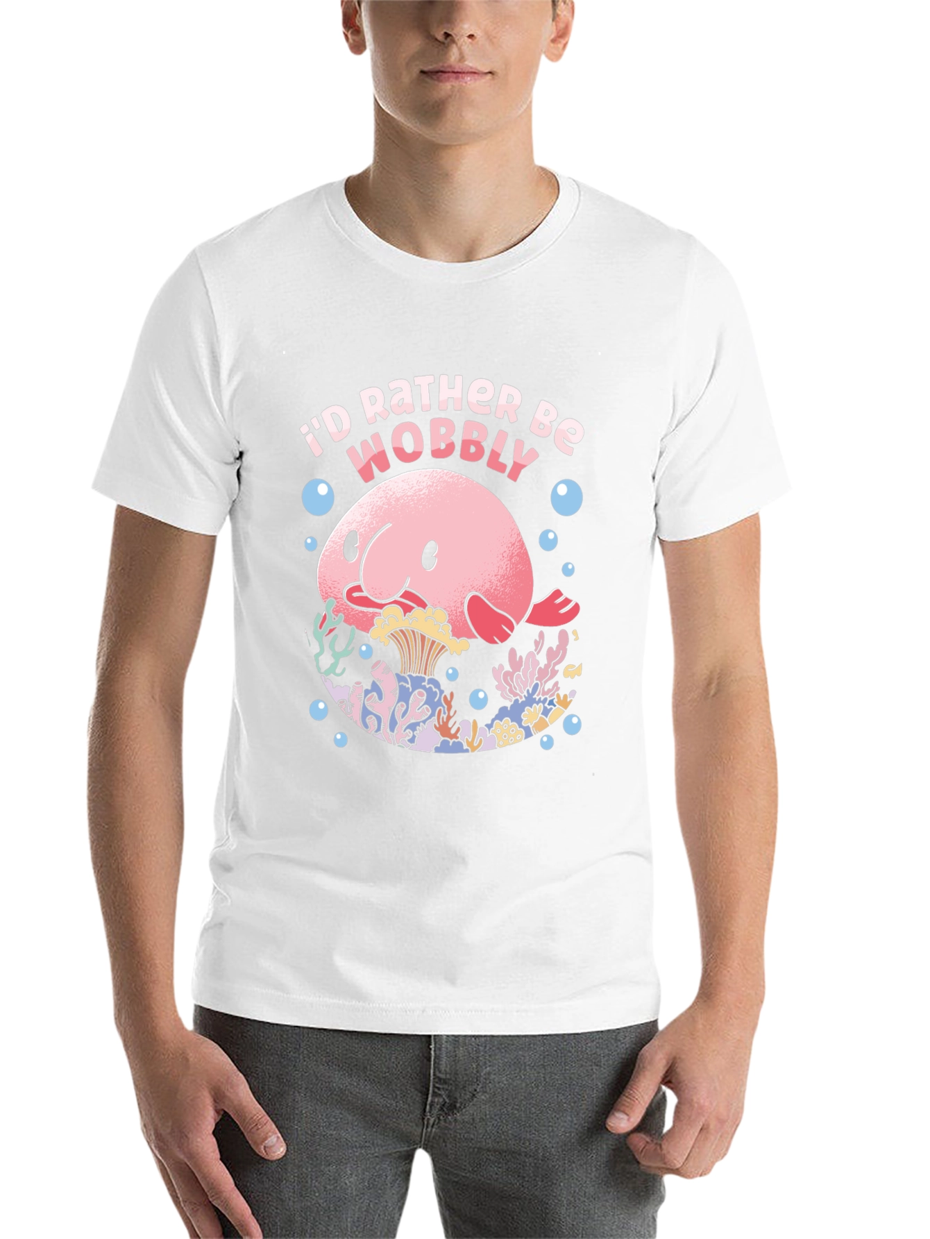 Black I'd Rather Be Wobbly Blobfish Graphic Tee view 14