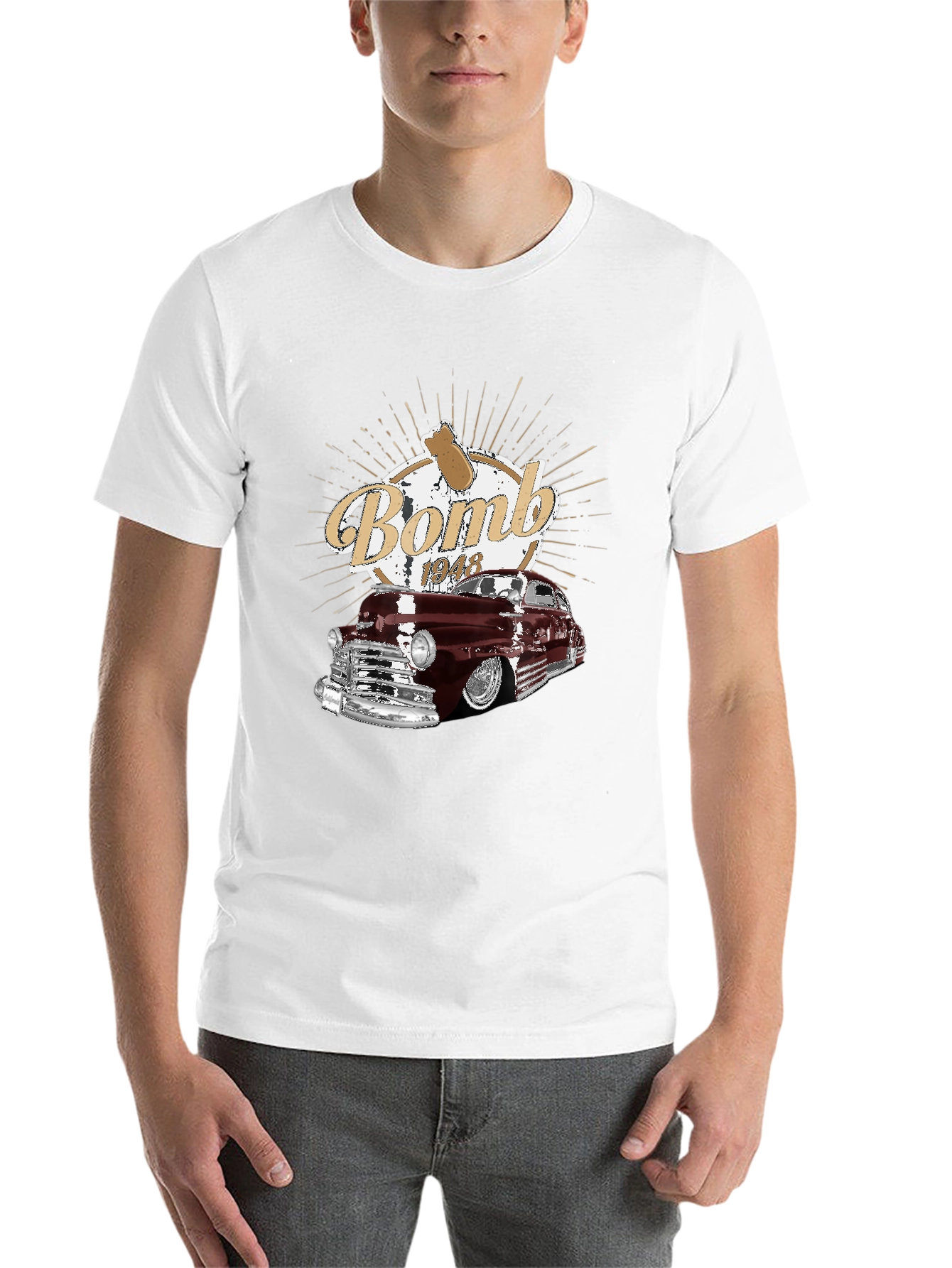 Black Bomb 1948 Car Graphic T-Shirt view 14