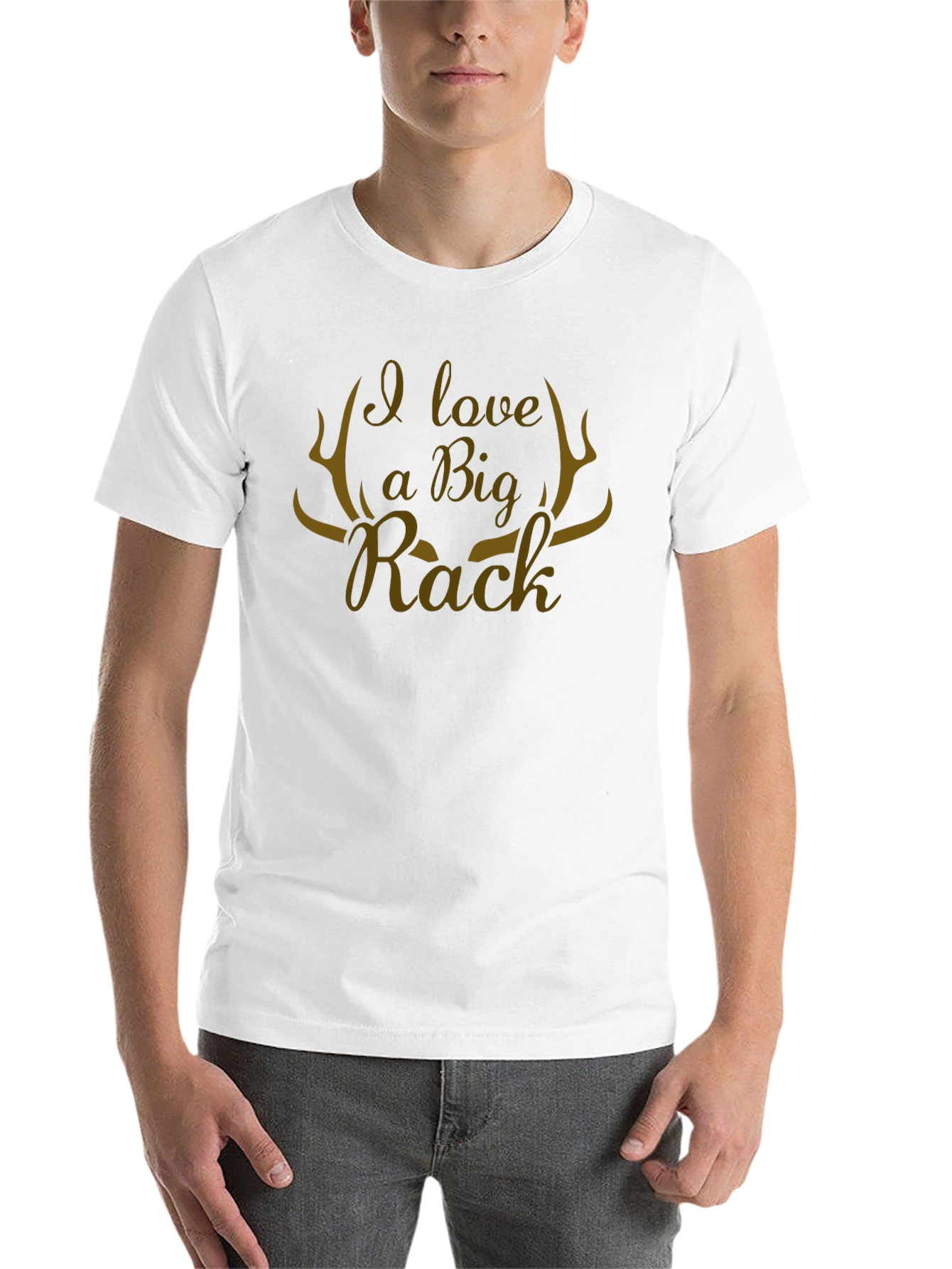 Black I Love A Big Rack Novelty Graphic T-Shirt view 14