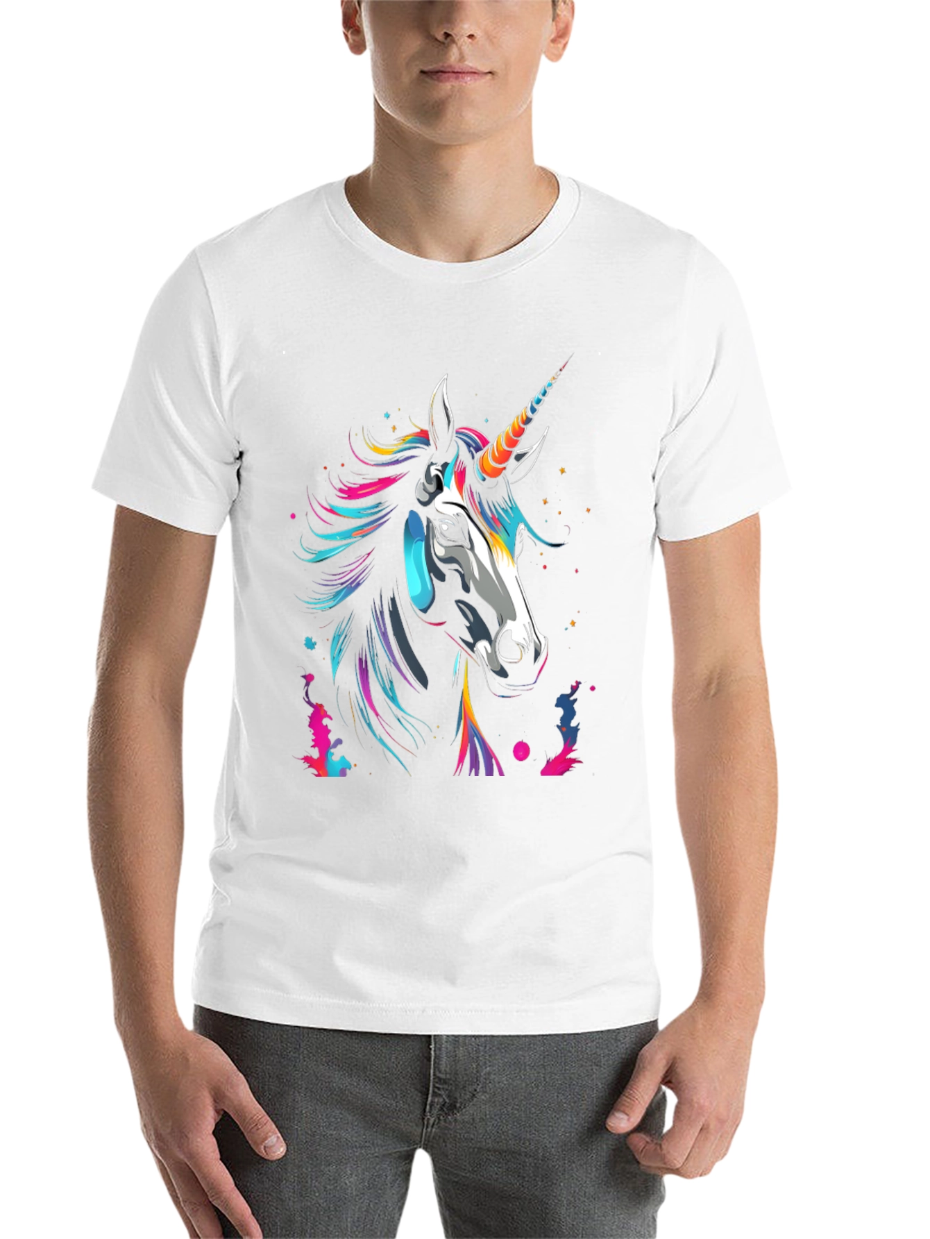 Black Unicorn Graphic Tee - Men's Black T-Shirt view 14