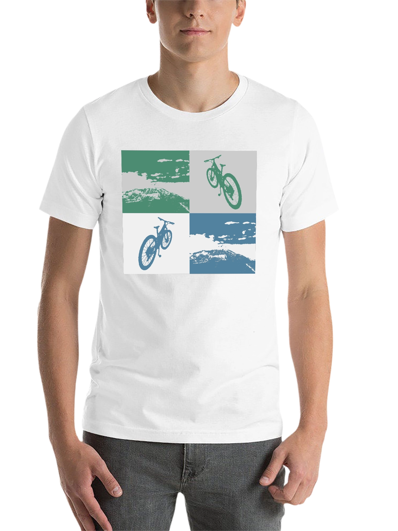 Black Mountain Bike Graphic Tee - Black Cotton T-Shirt view 14