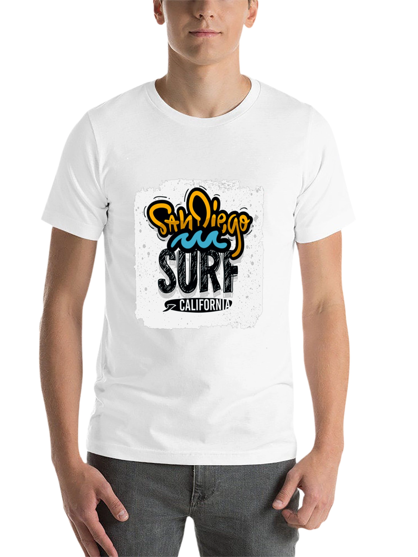 Black San Diego Surf California Graphic Tee - Black Cotton T-Shirt view 14