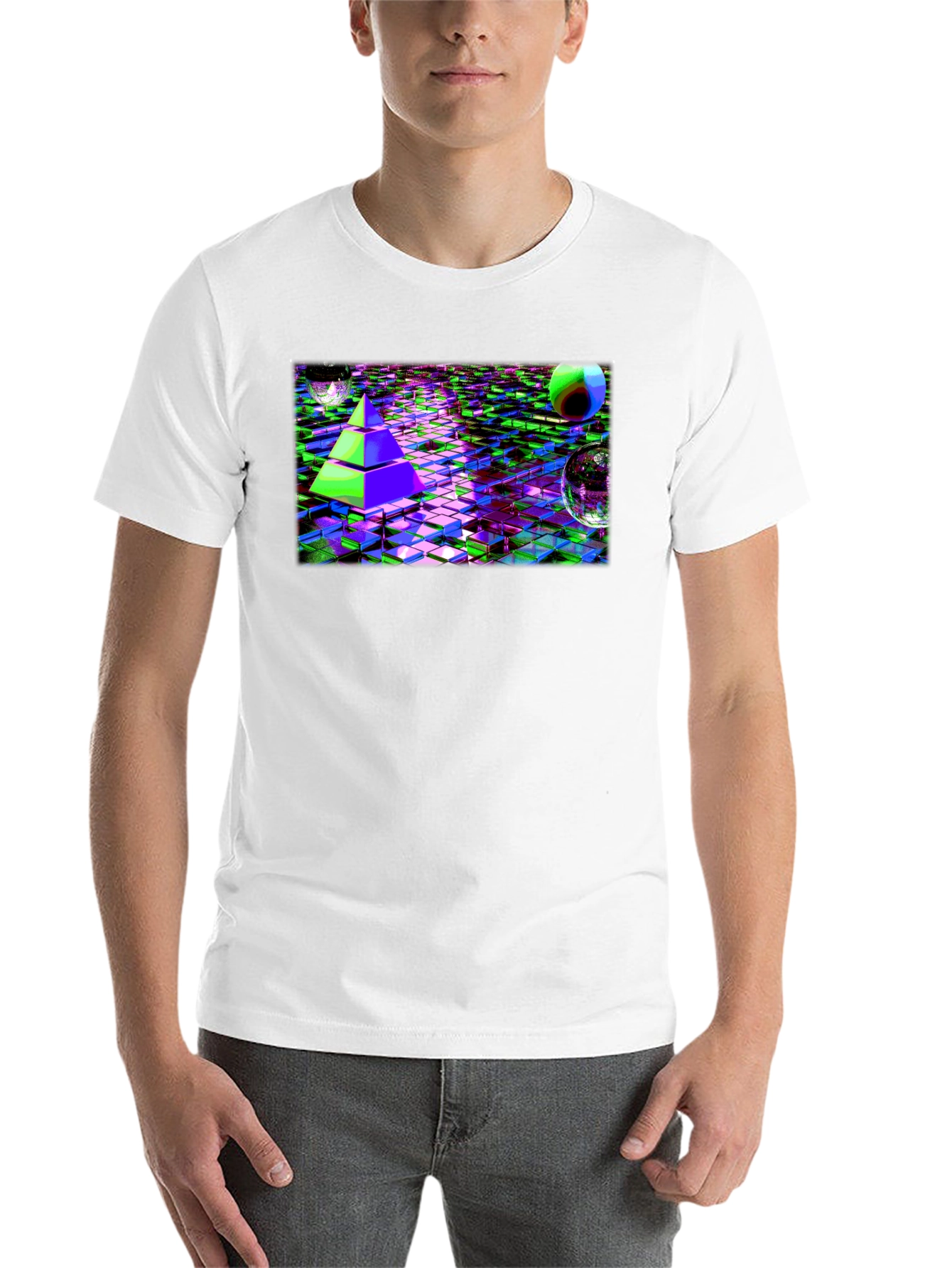 Cyber Pyramid T-Shirt: Glitch Art Tee - 14
