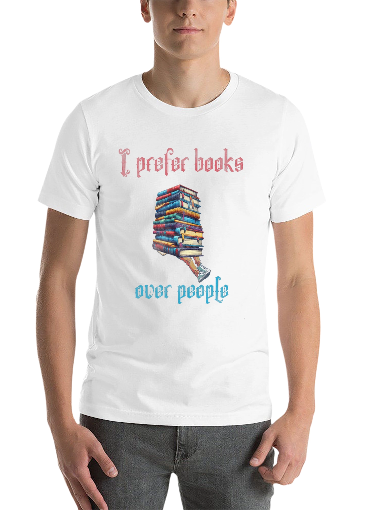 Black I Prefer Books T-Shirt view 14