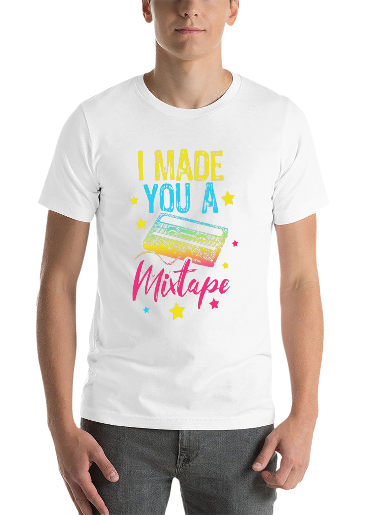 Black I Made You A Mixtape T-Shirt - Retro 80s Nostalgia view 14