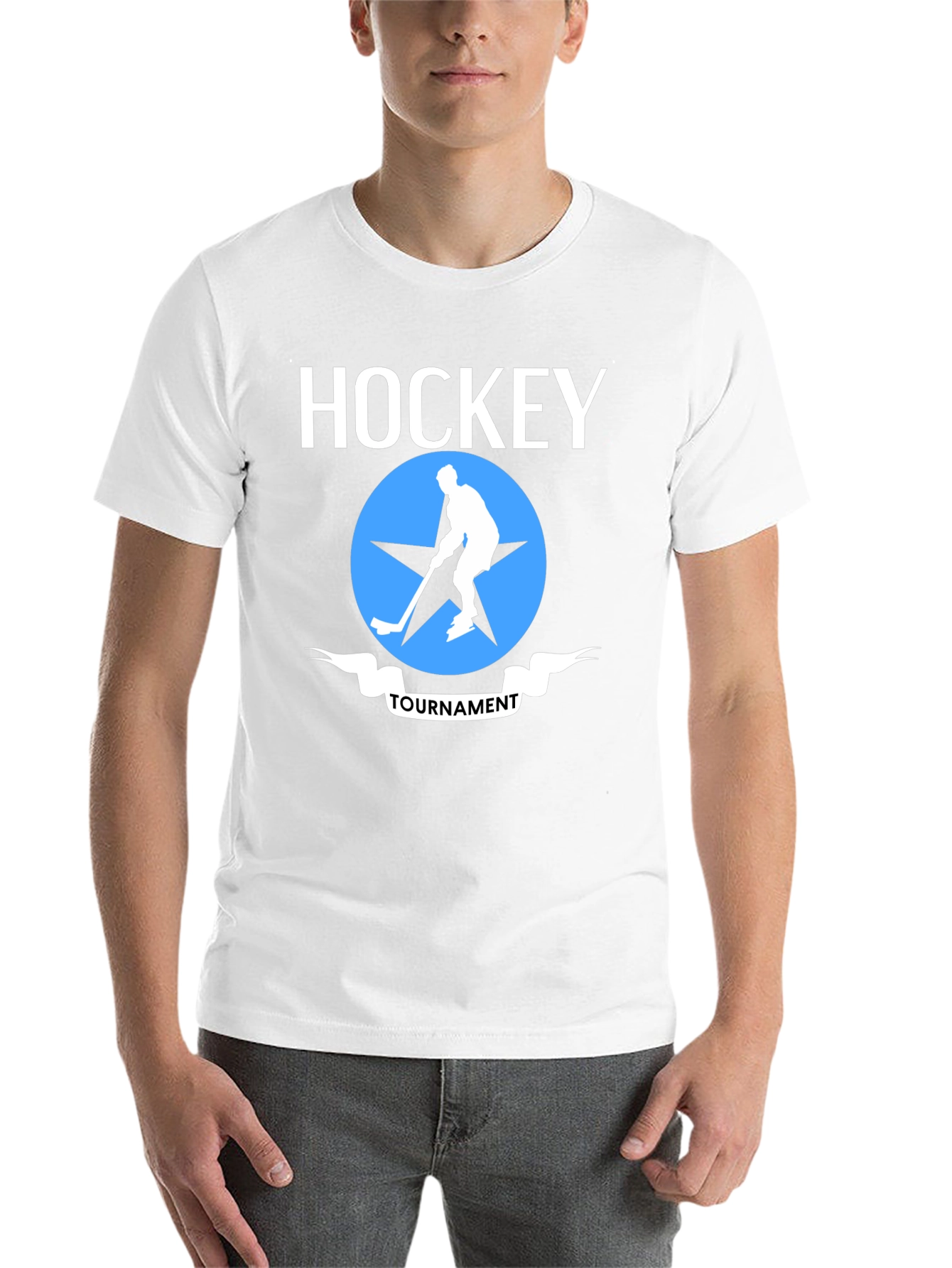 Black Hockey Tournament Graphic T-Shirt view 14