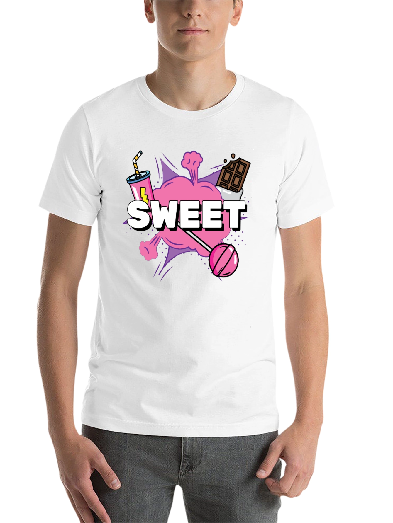 Black Sweet Treat Graphic Tee - Black Cotton T-Shirt view 14