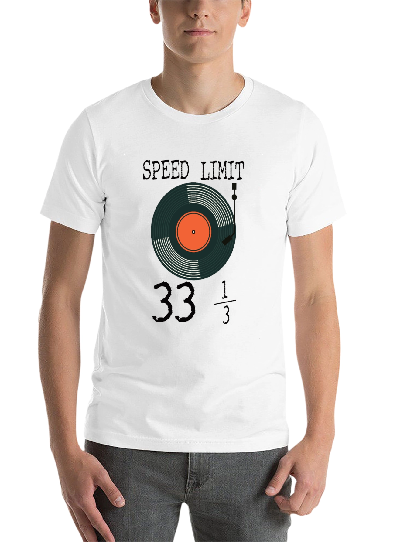 Black Speed Limit 33 1/3 RPM Record T-Shirt view 14