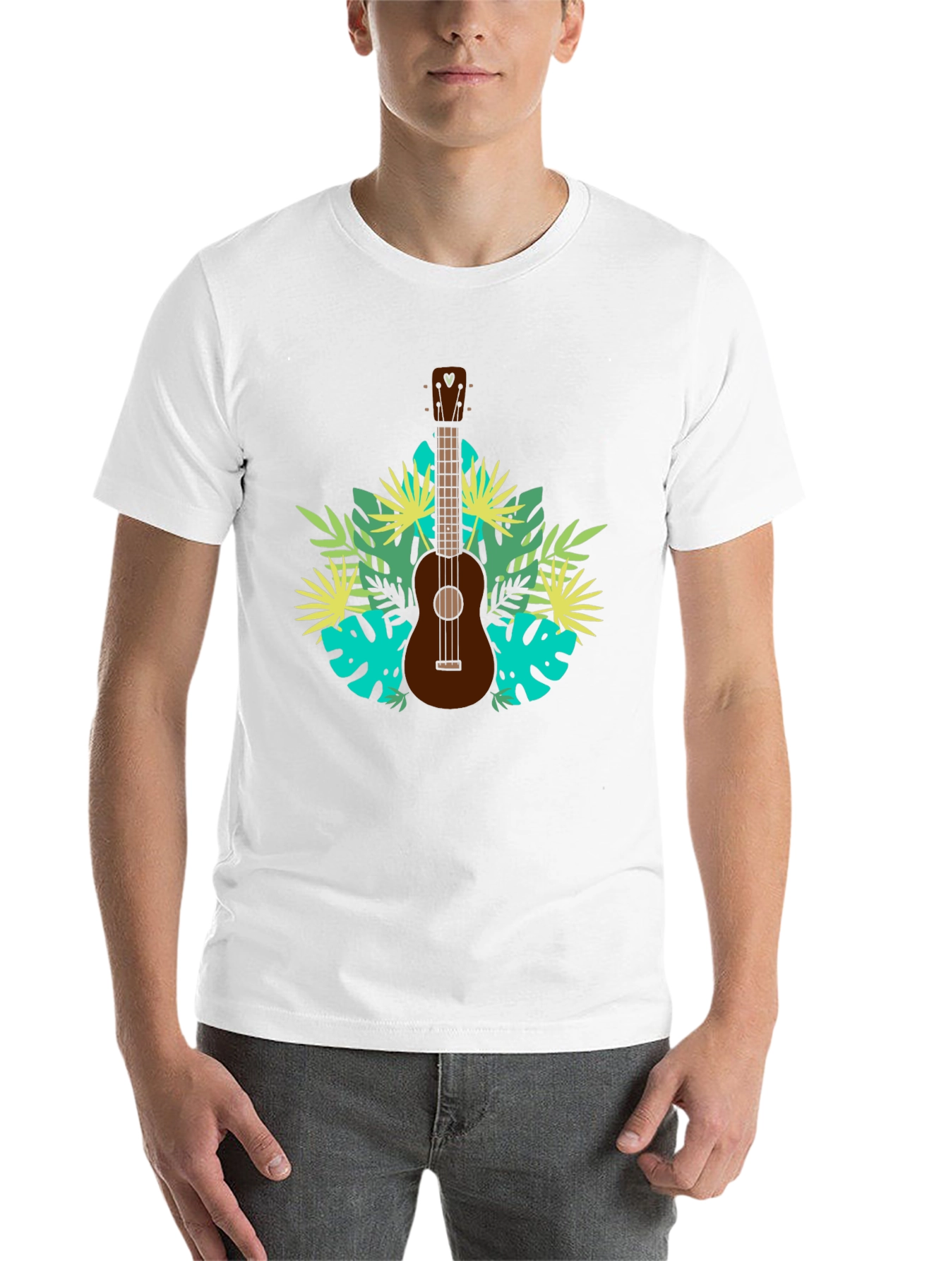 Black Tropical Ukulele T-Shirt - Island Vibes view 14