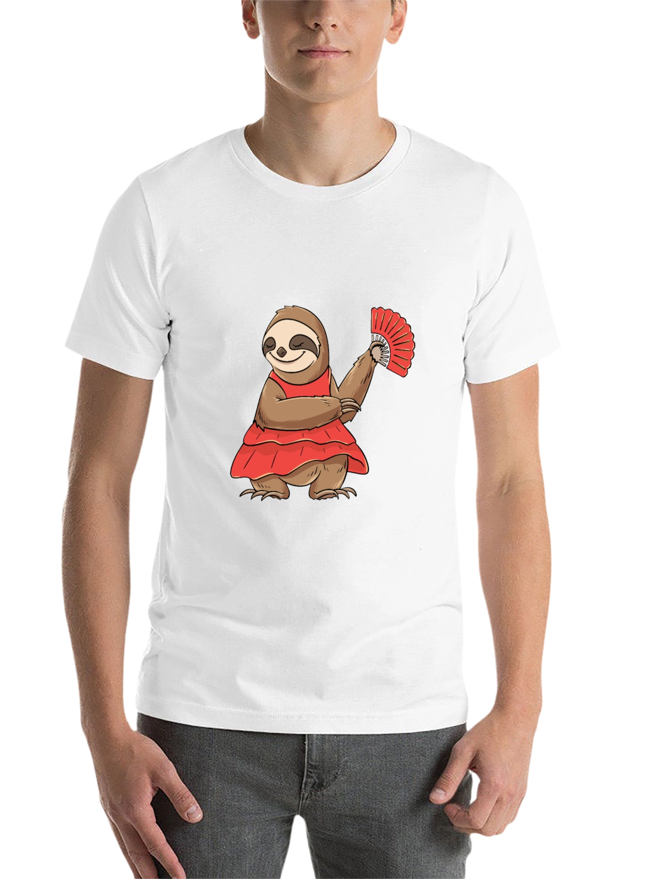 Black Sloth Flamenco Dancer Graphic T-Shirt view 14