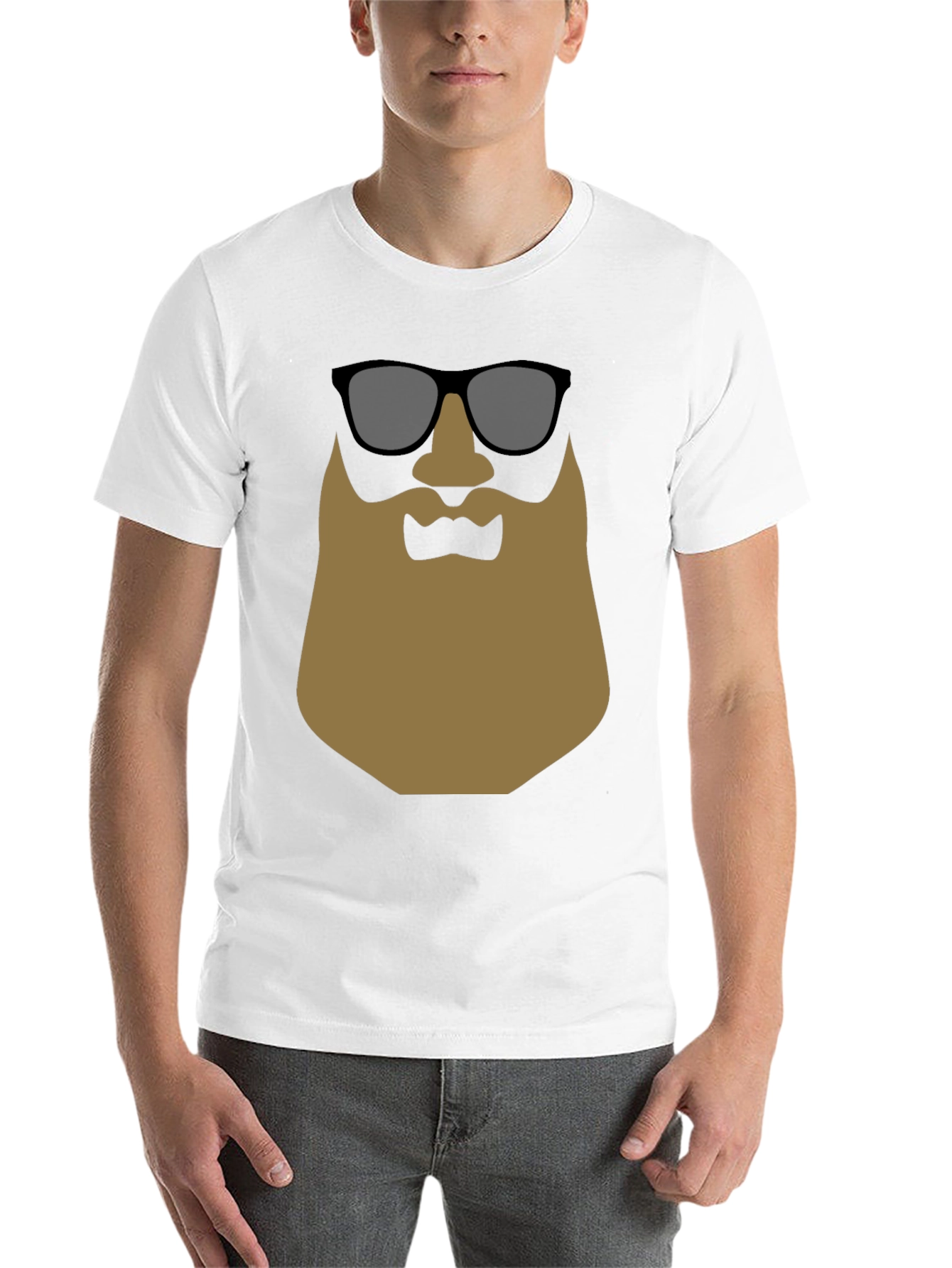 Black Cool Beard T-Shirt - Graphic Tee for Men view 14