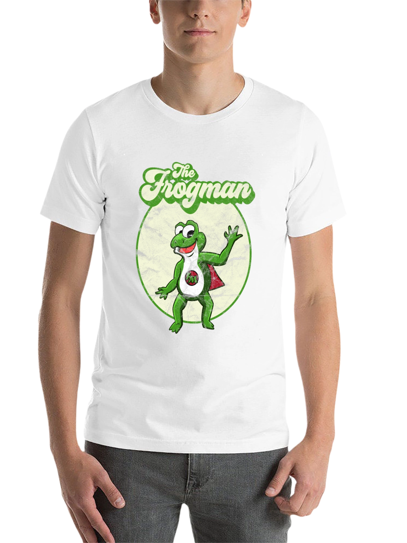 Black The Frogman Black T-Shirt - Retro Cartoon Superhero Tee view 14