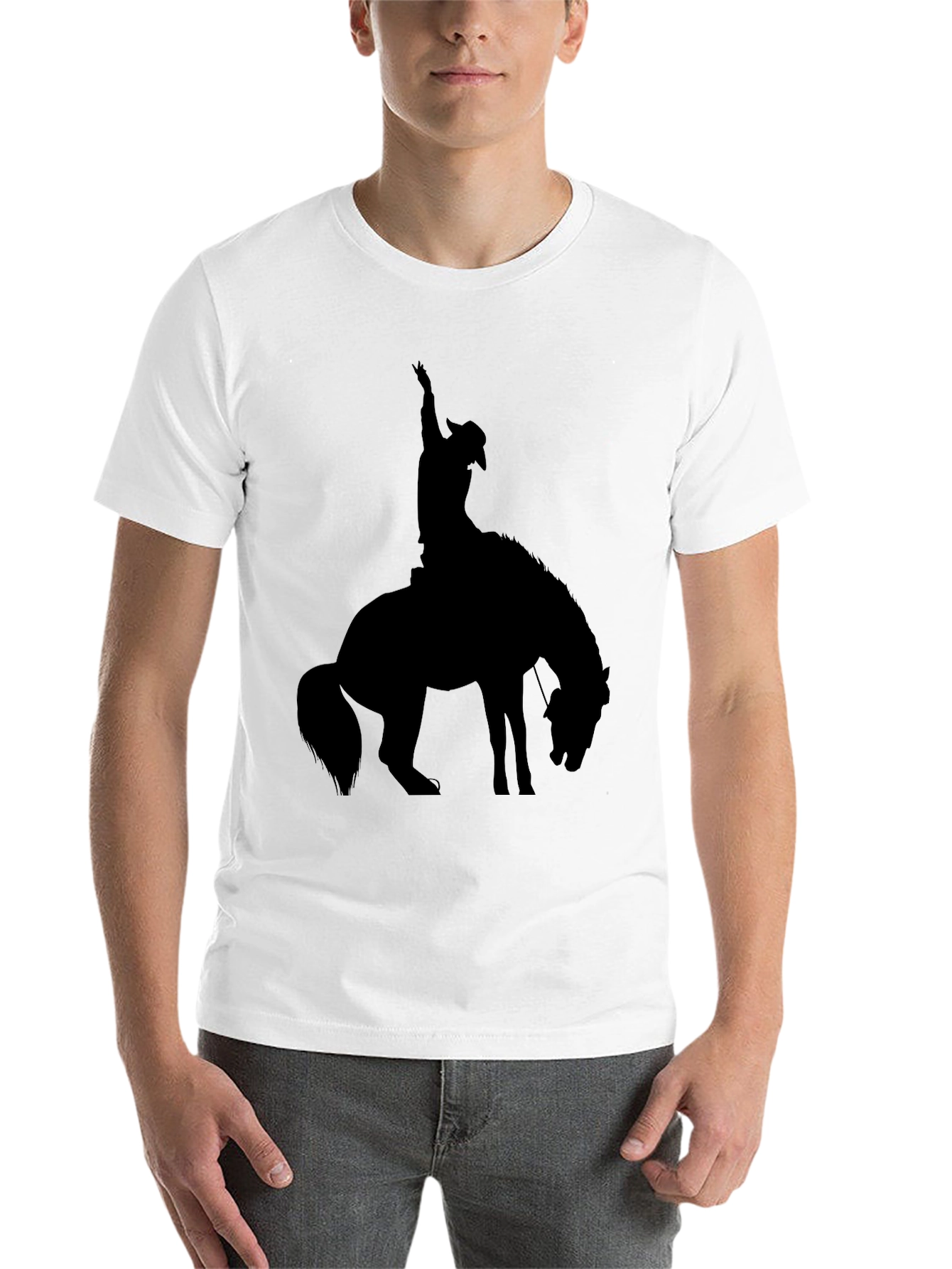 Black Cowboy Silhouette Graphic Tee view 14