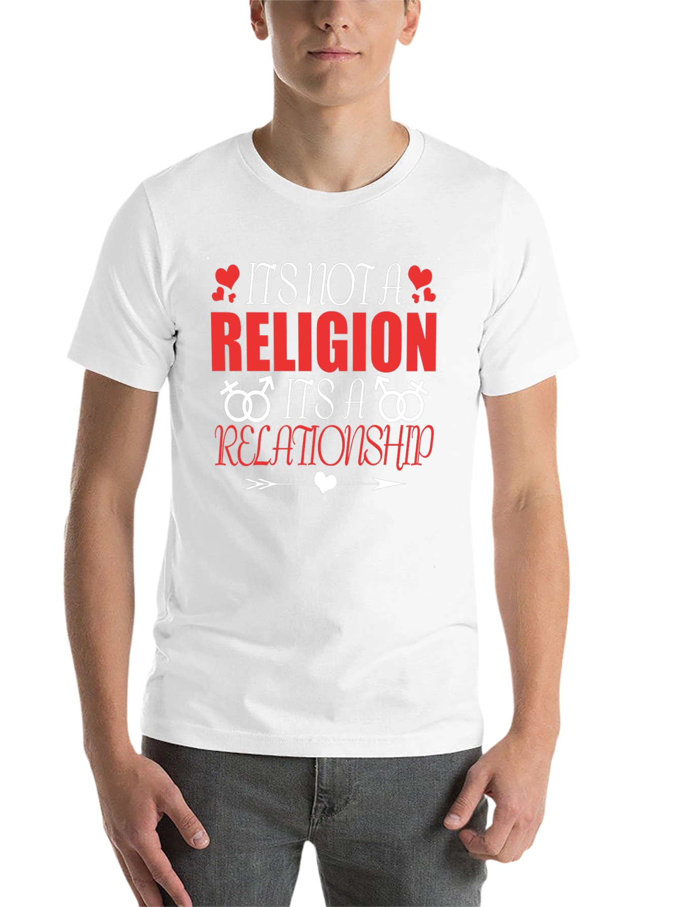 Black It's Not A Religion Relationship T-Shirt view 14