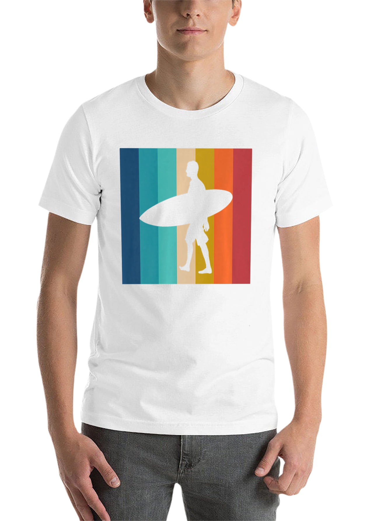 Black Retro Surfer Graphic Tee - Black Cotton T-Shirt view 14