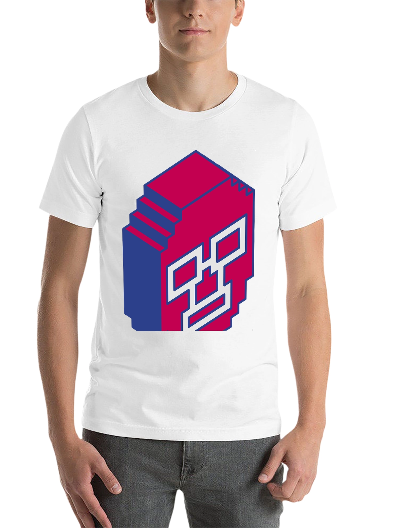 Black Pixel Art Skull Graphic T-Shirt view 14