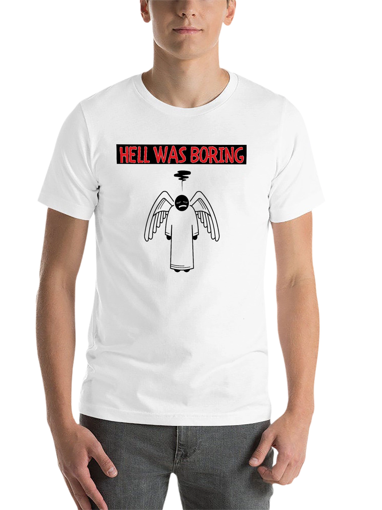 Black Hell Was Boring Graphic T-Shirt view 14