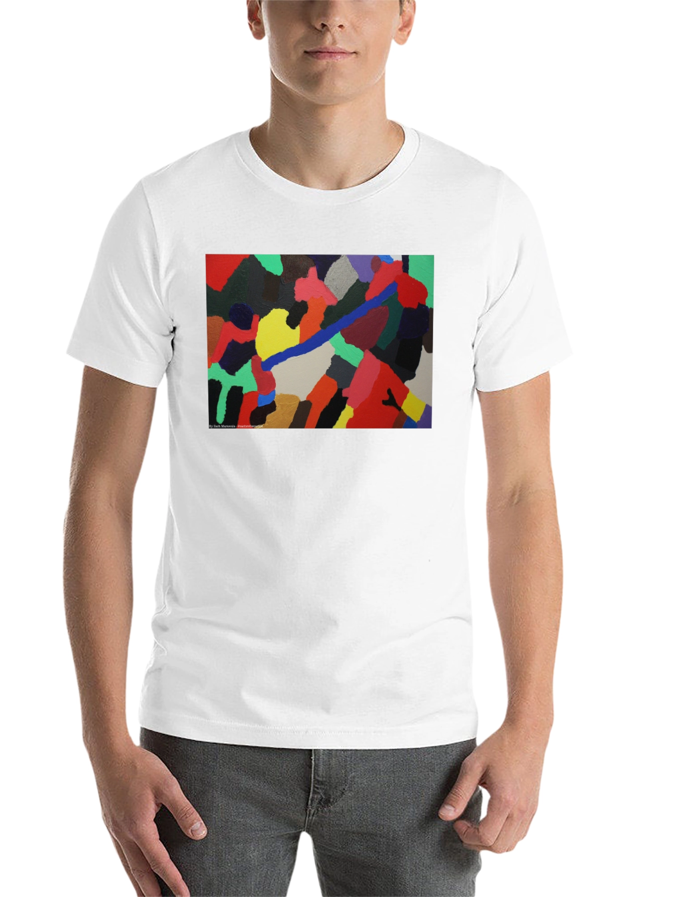 Black Abstract Art Print Black T-Shirt view 14