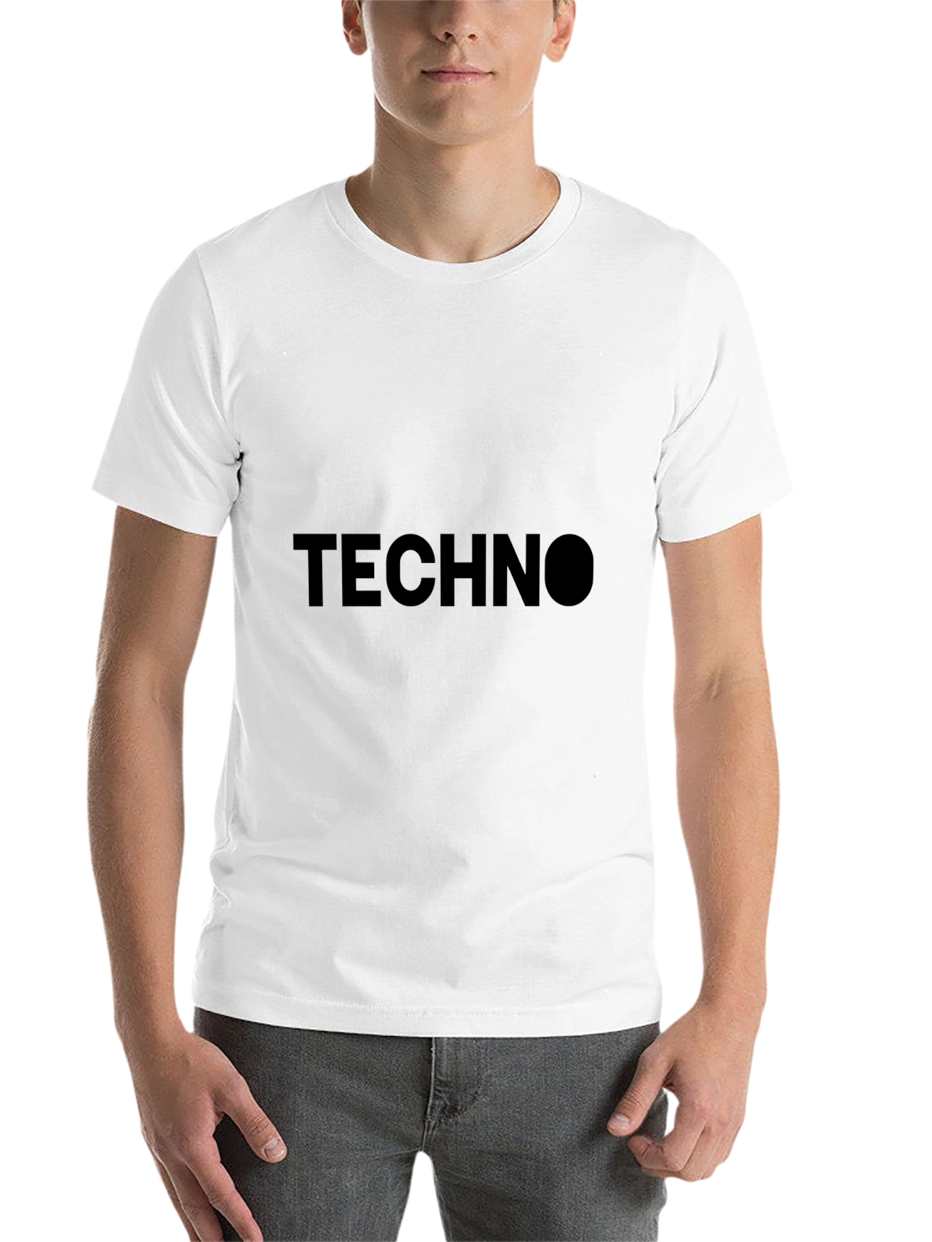 Black Techno Black T-Shirt - Modern Minimalist Style view 14