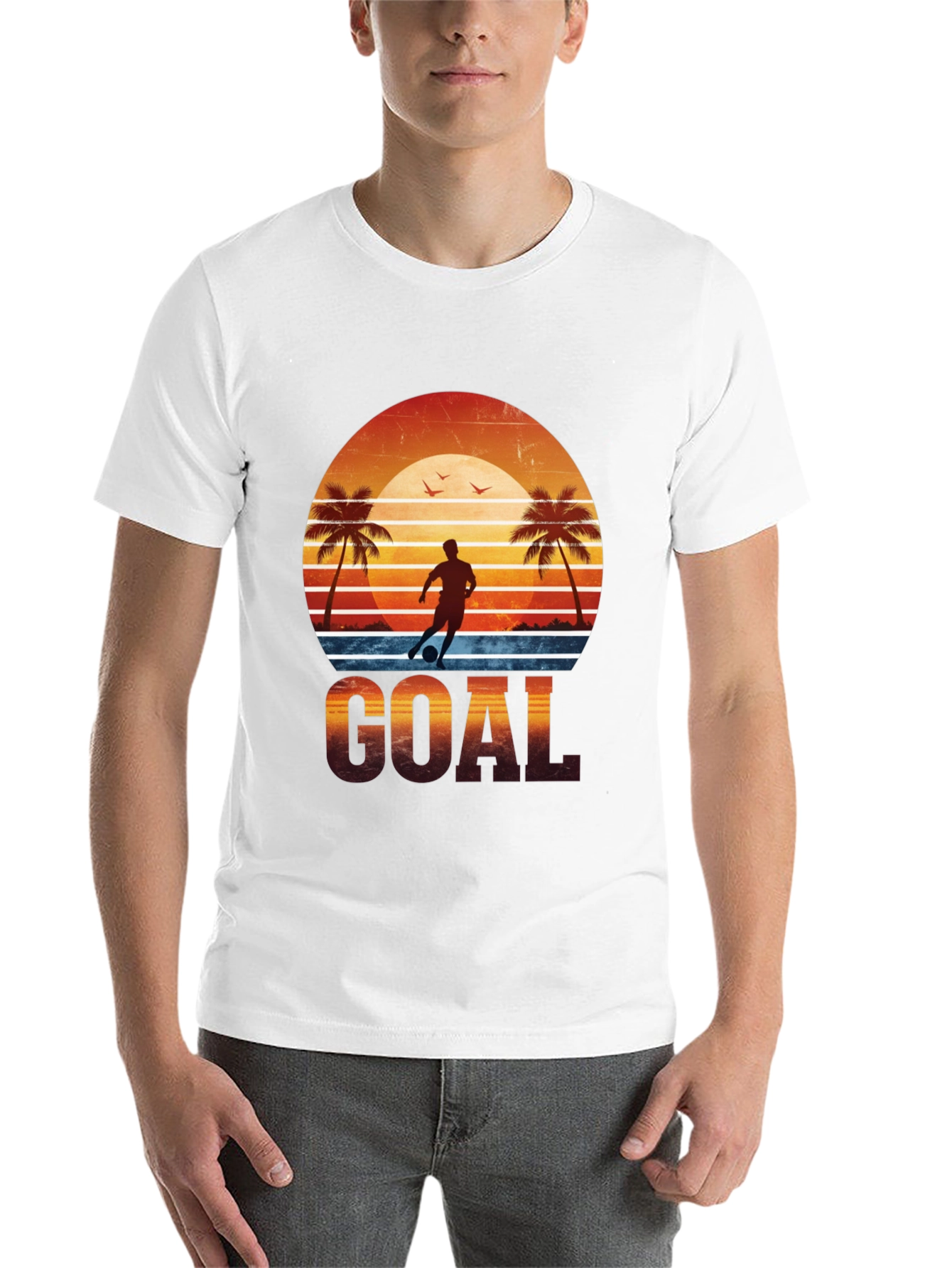 Black Goal Graphic Tee - Soccer Beach Design view 14