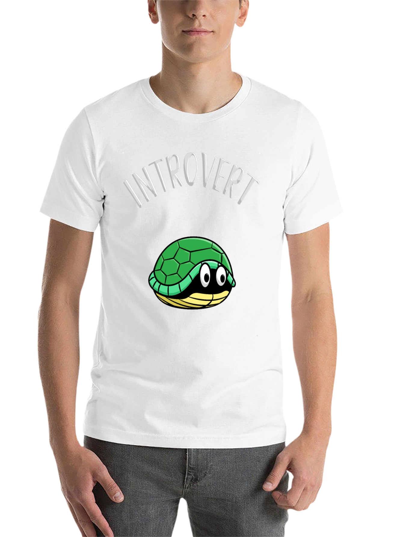 Black Introvert Turtle T-Shirt Funny Graphic Tee view 14