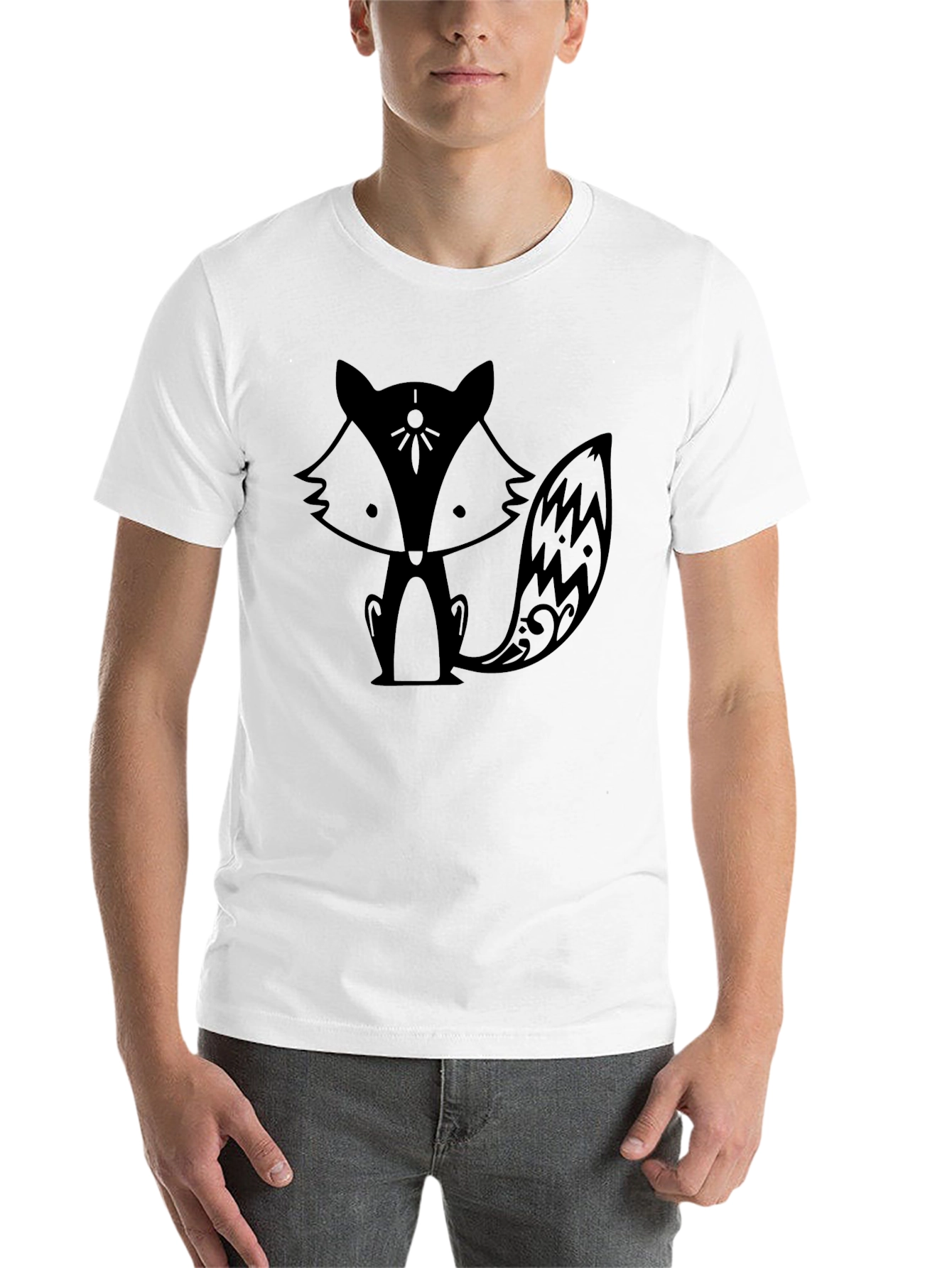 Black Fox Graphic Print Black T-Shirt view 14